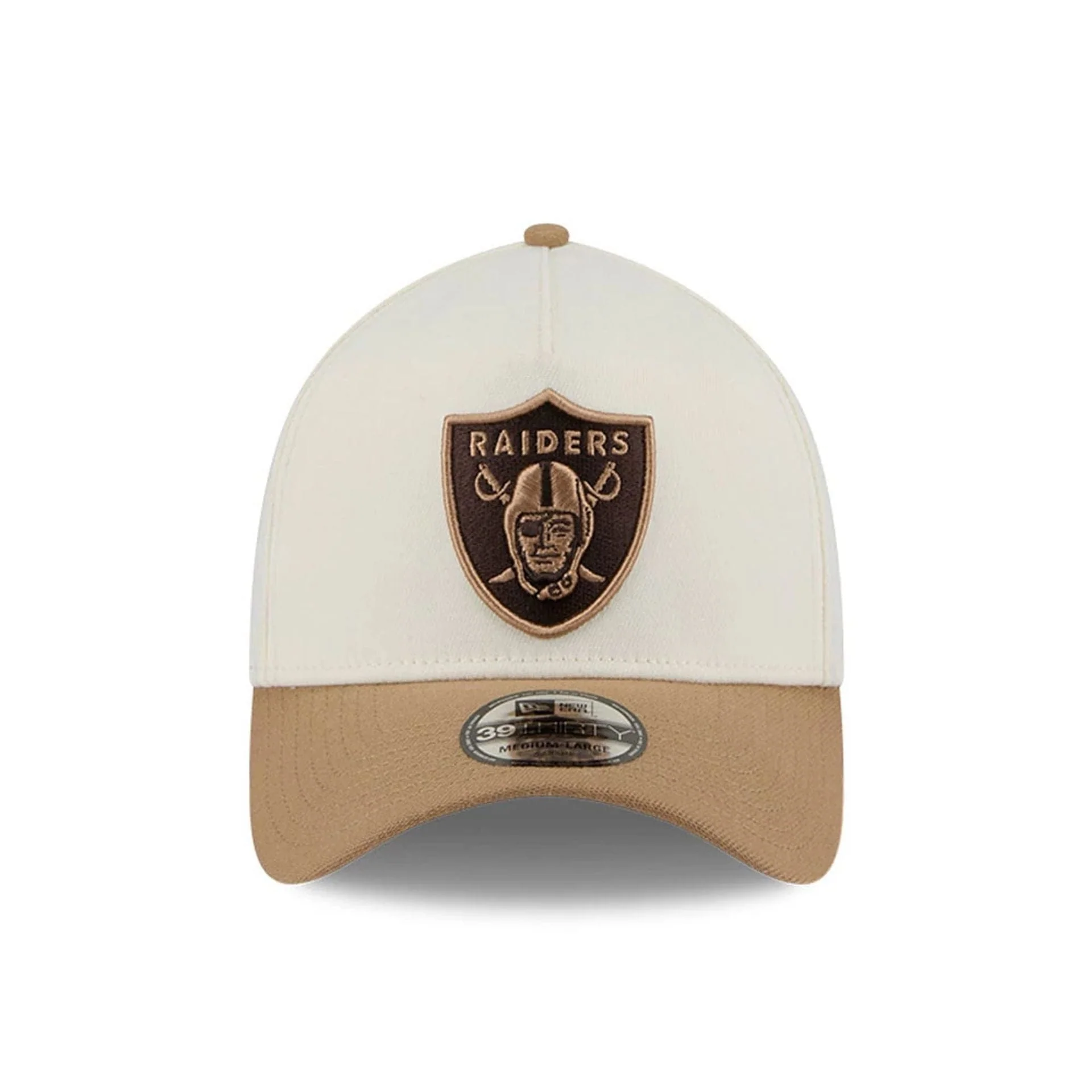 Las Vegas Raiders NFL Sandy Bay White 39THIRTY A-Frame Stretch Fit Cap - Image 3