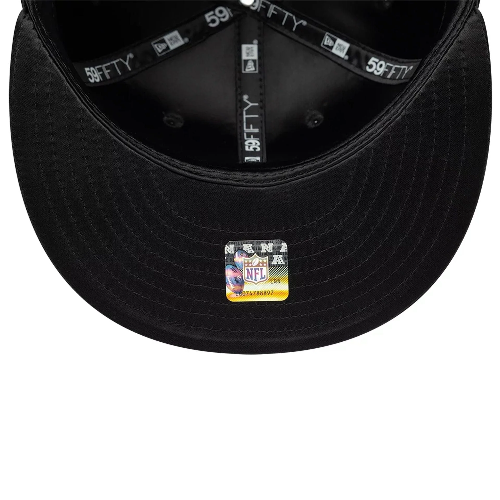 Las Vegas Raiders NFL Satin Black 59FIFTY Fitted Cap - Image 7