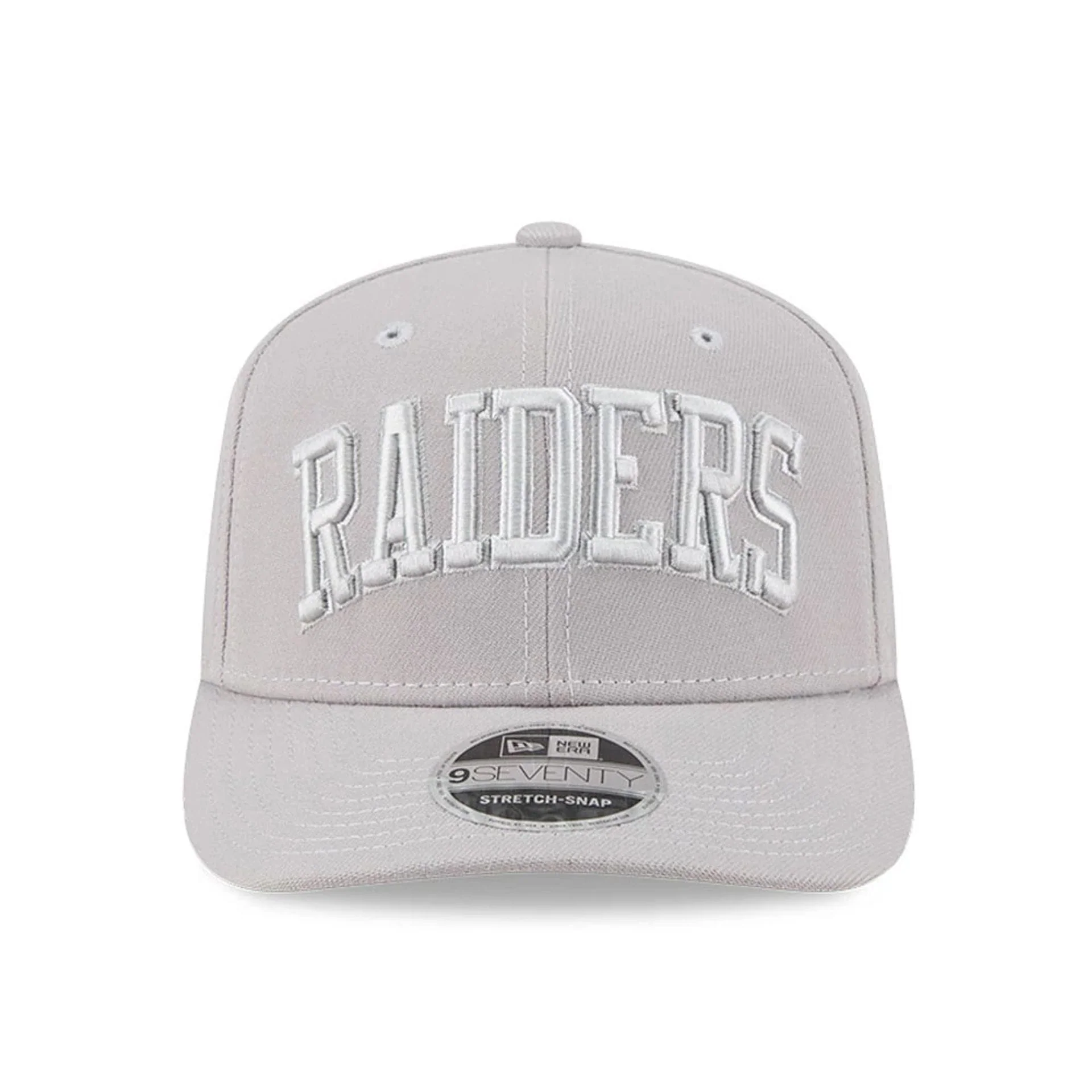 Las Vegas Raiders NFL Script Grey 9SEVENTY Stretch Snap Adjustable Cap - Image 2