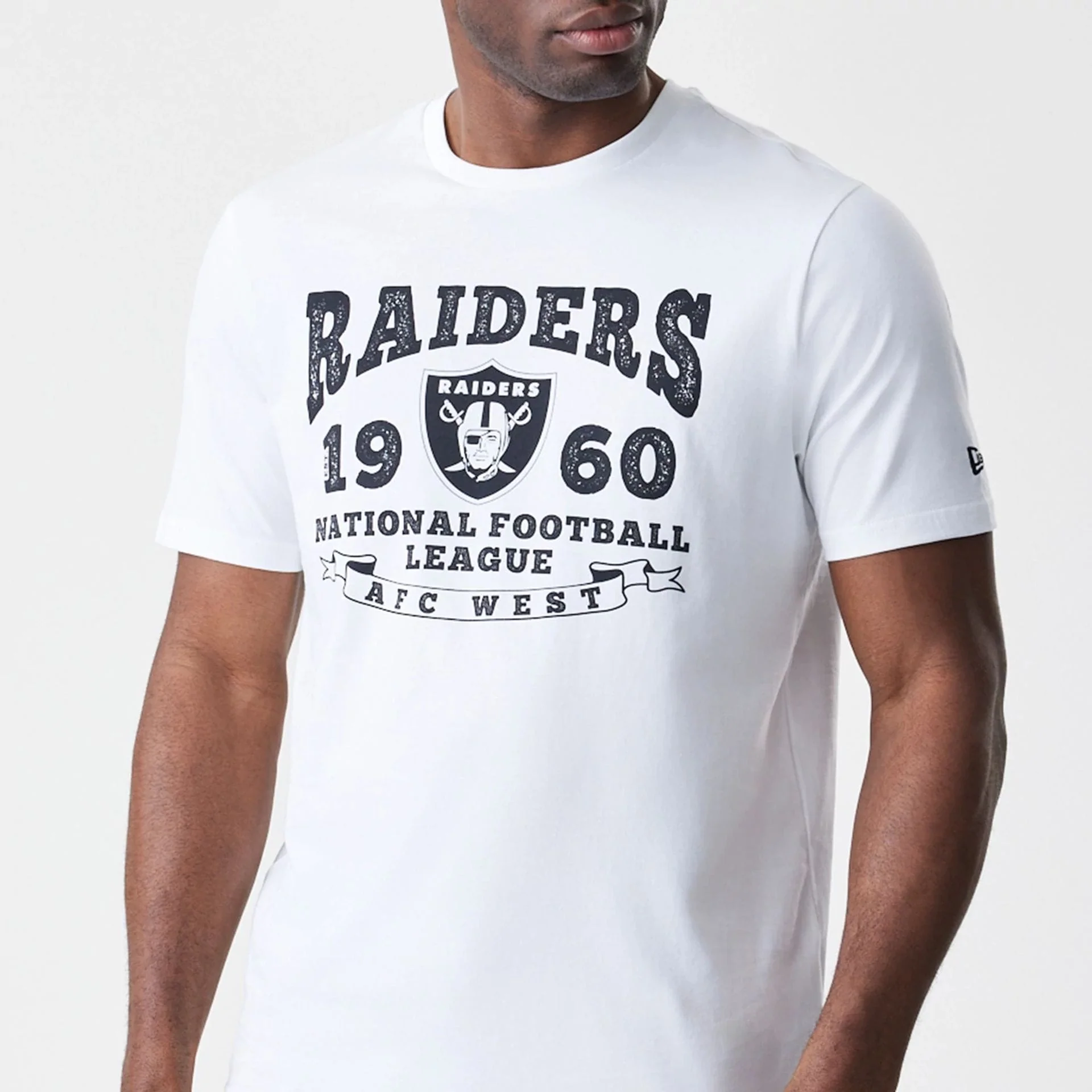 Las Vegas Raiders NFL Stack Arch Logo White T-Shirt - Image 3