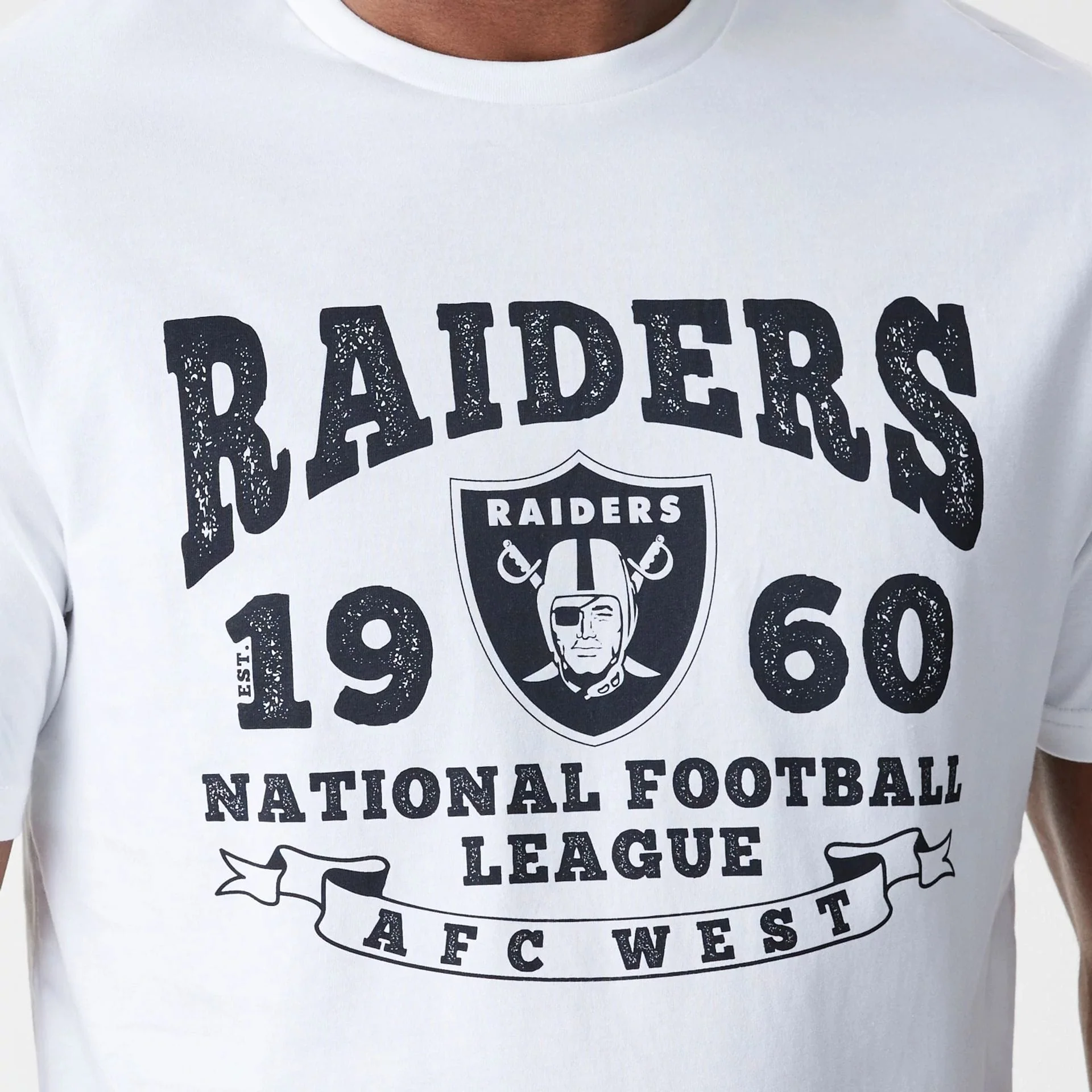 Las Vegas Raiders NFL Stack Arch Logo White T-Shirt - Image 4