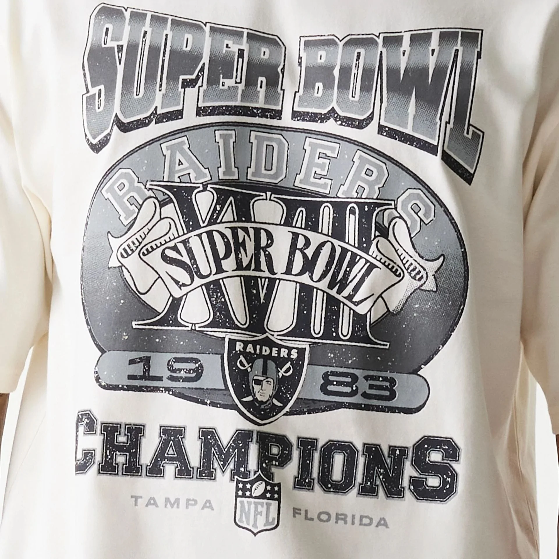 Las Vegas Raiders NFL Super Bowl Open White Oversized T-Shirt - Image 4