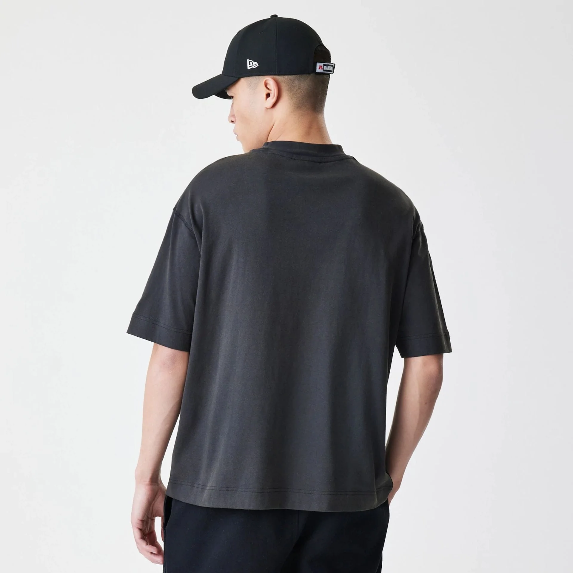 Las Vegas Raiders NFL Washed Boxy Dark Grey Oversized T-Shirt - Image 2