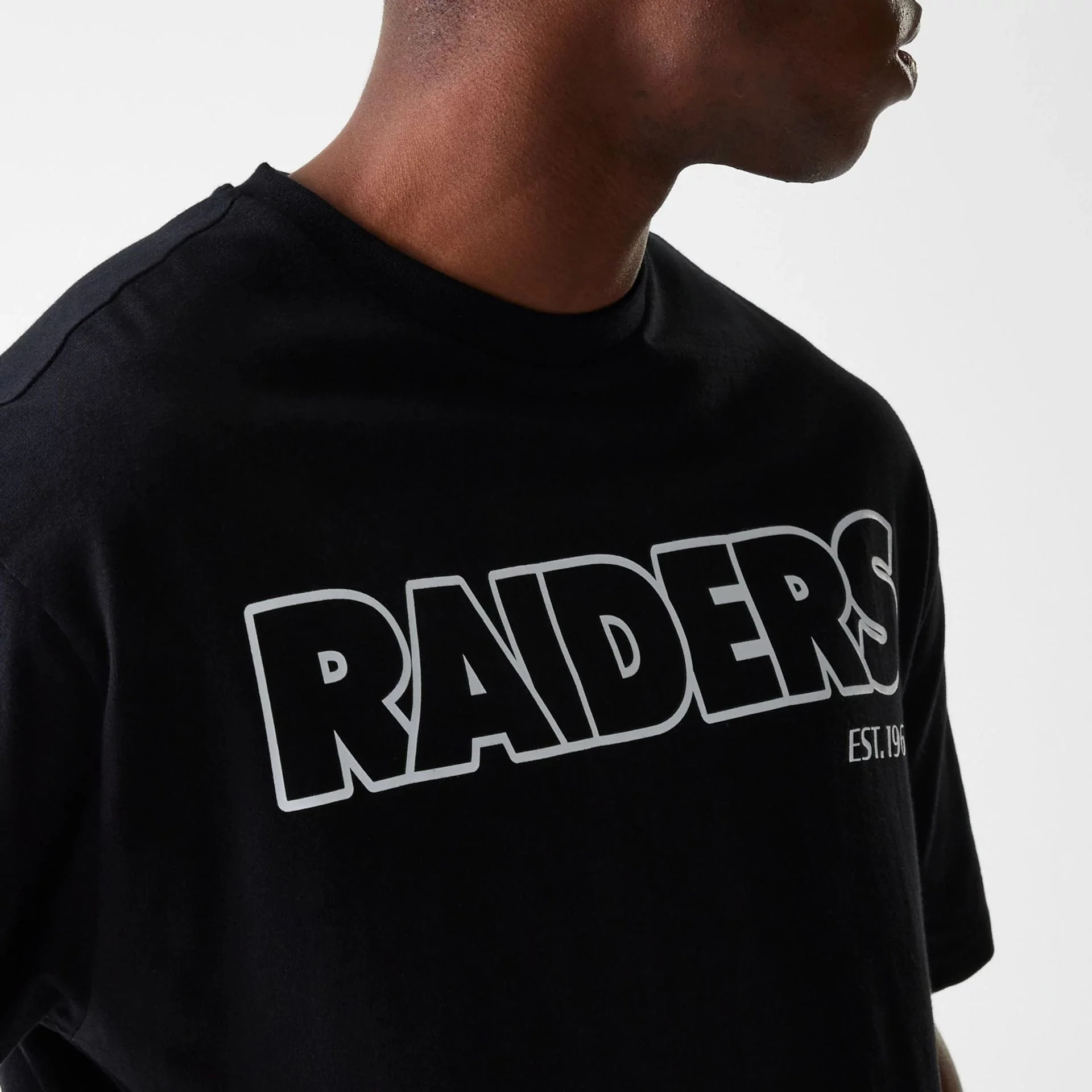 Las Vegas Raiders NFL Wordmark Black Oversized T-Shirt - Image 3