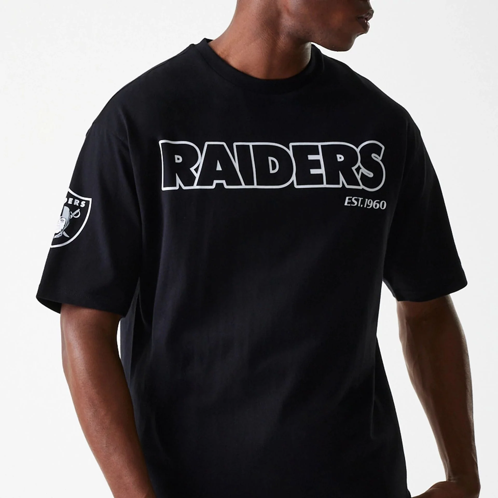 Las Vegas Raiders NFL Wordmark Black Oversized T-Shirt - Image 6