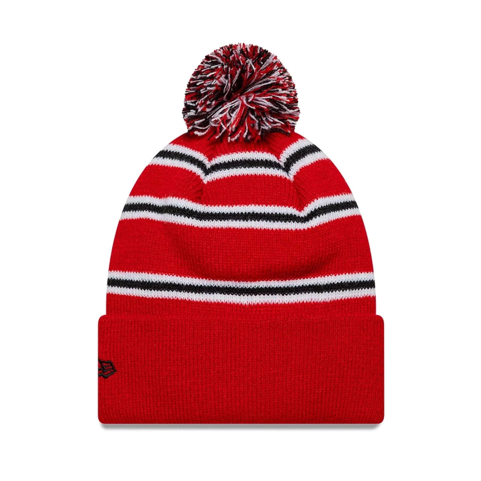 Manchester United FC Infant Stripe Red Cuff knit Beanie Hat - Image 2