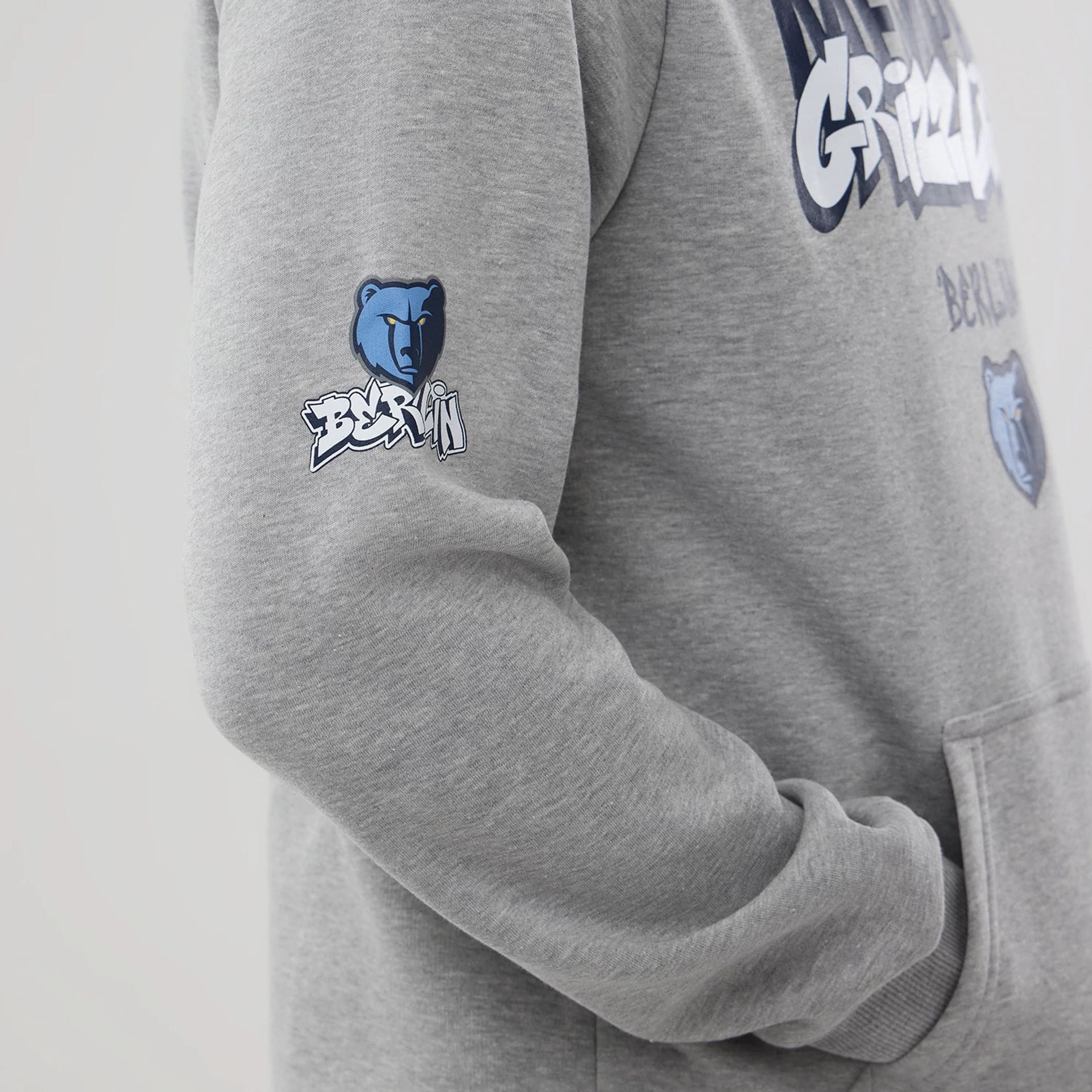 Memphis Grizzlies NBA Berlin Game 2026 Grey Pullover Hoodie - Image 3