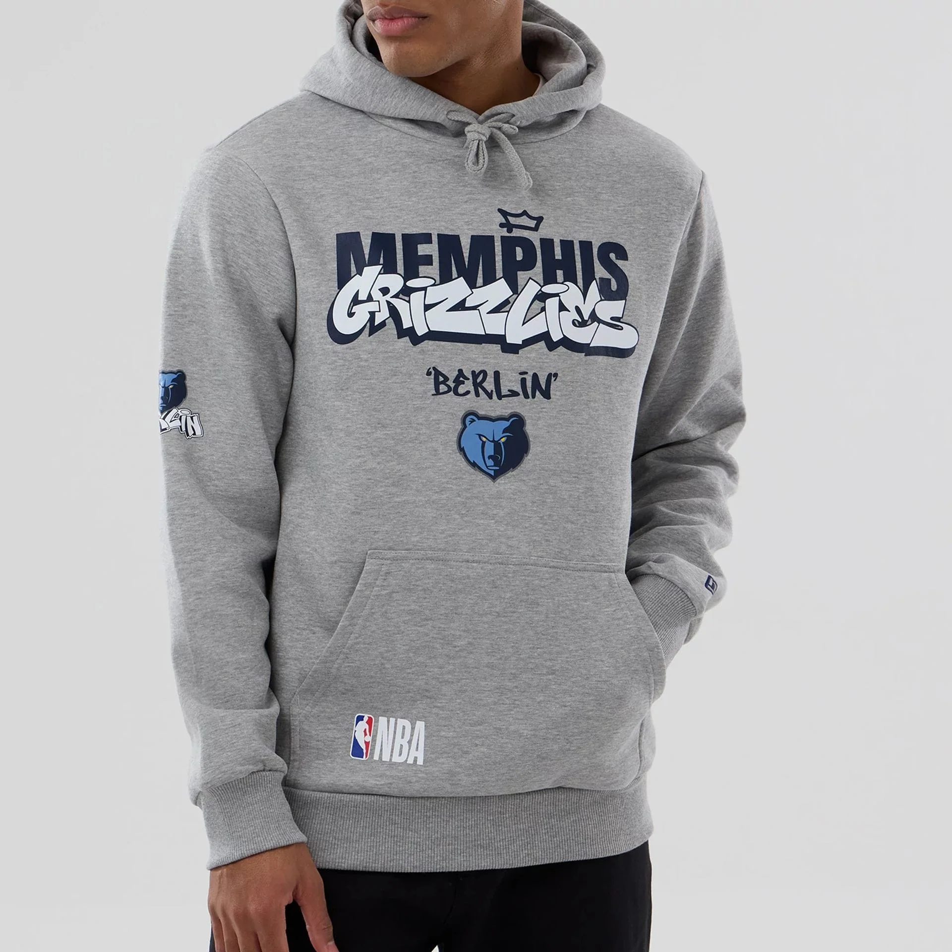 Memphis Grizzlies NBA Berlin Game 2026 Grey Pullover Hoodie - Image 4