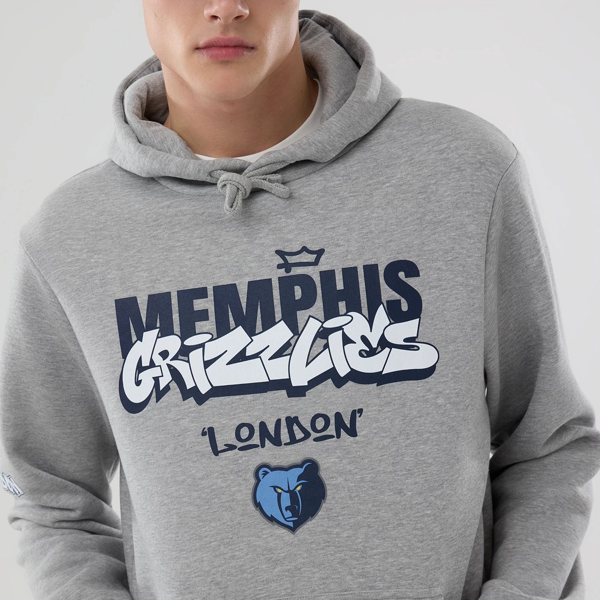 Memphis Grizzlies NBA London Game 2026 Grey Pullover Hoodie - Image 3