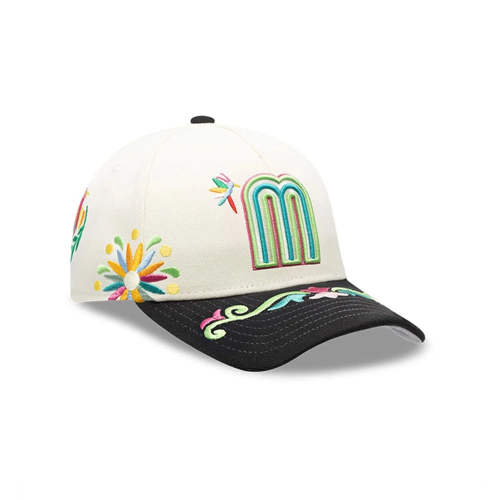 Mexico WBC Latin Embroidery White 9FORTY M-Crown A-Frame Adjustable Cap - Image 4