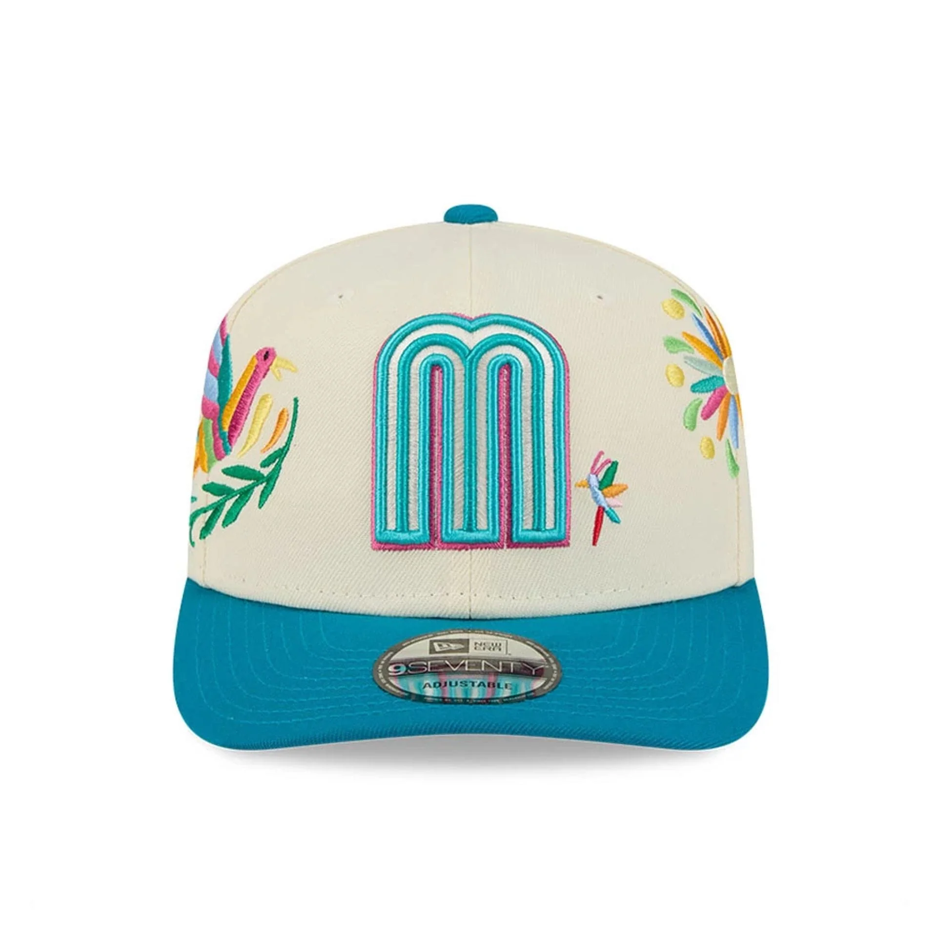 Mexico WBC Latin Embroidery White 9SEVENTY Stretch Snap Adjustable Cap - Image 3