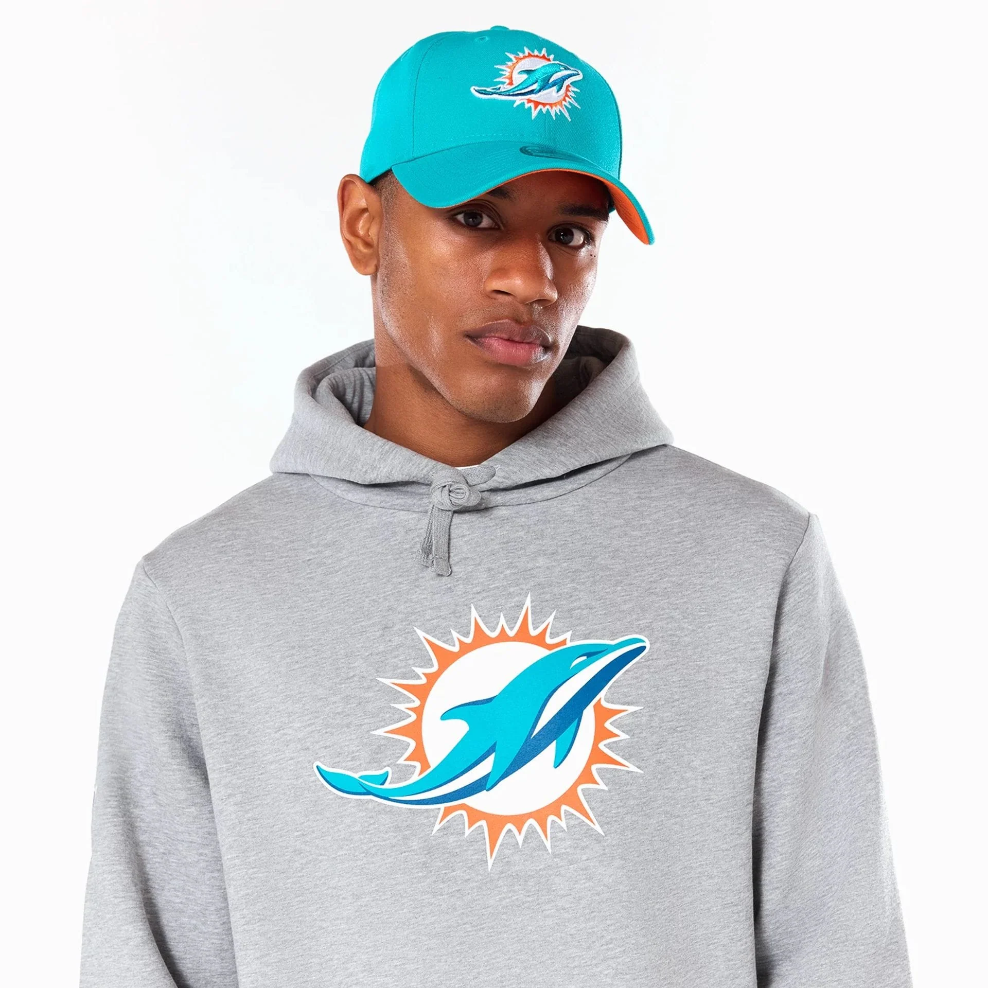 Miami Dolphins NFL Grey Pullover Hoodie - Image 3