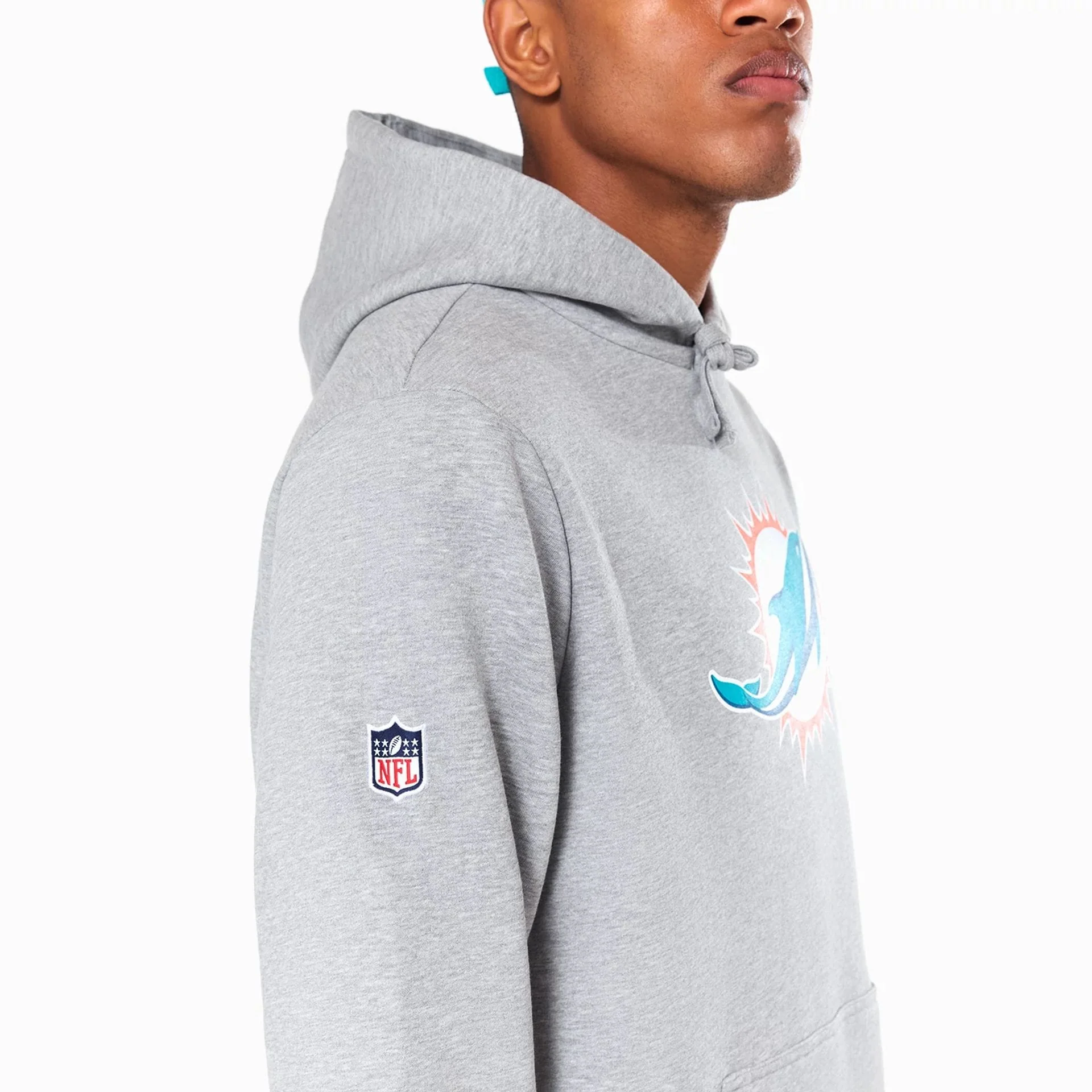 Miami Dolphins NFL Grey Pullover Hoodie - Image 4