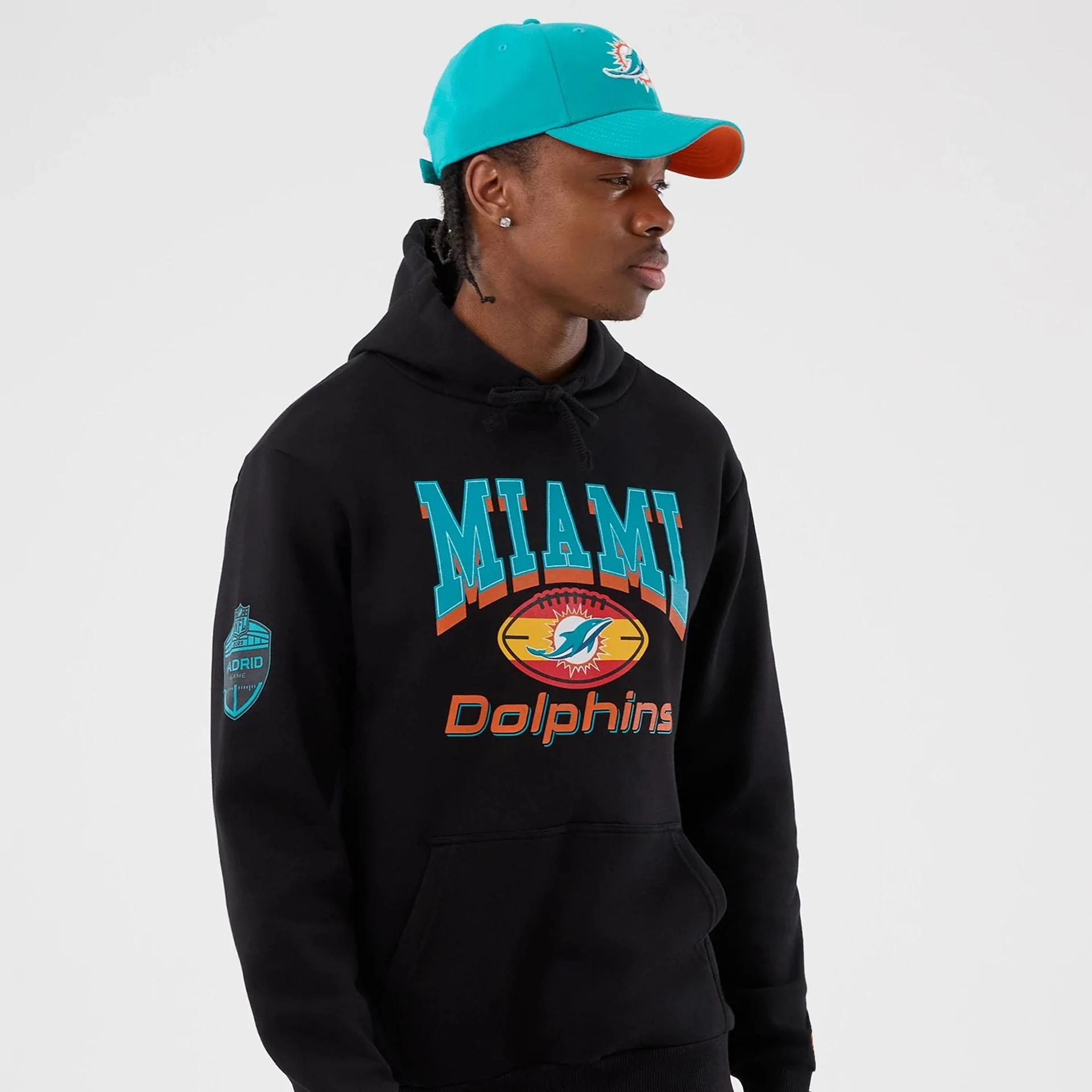 Miami Dolphins NFL International Series Games Black Pullover Hoodie - Image 6