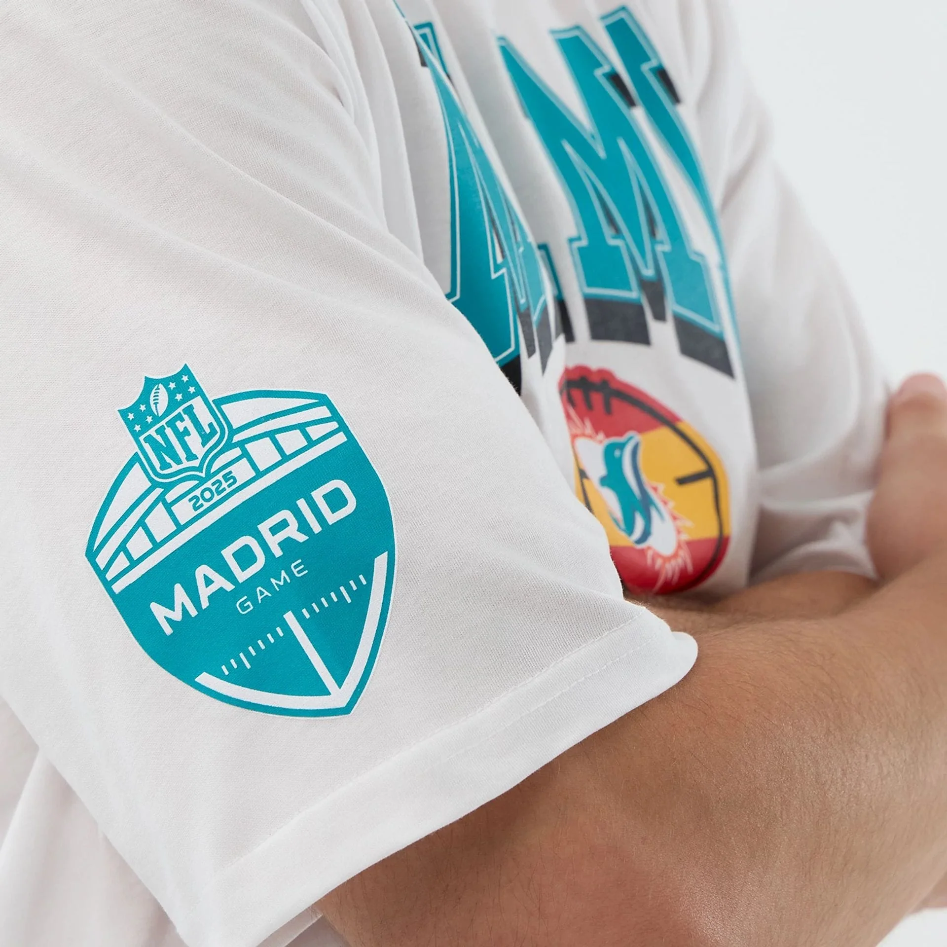 Miami Dolphins NFL International Series Games White Oversized T-Shirt - Image 4