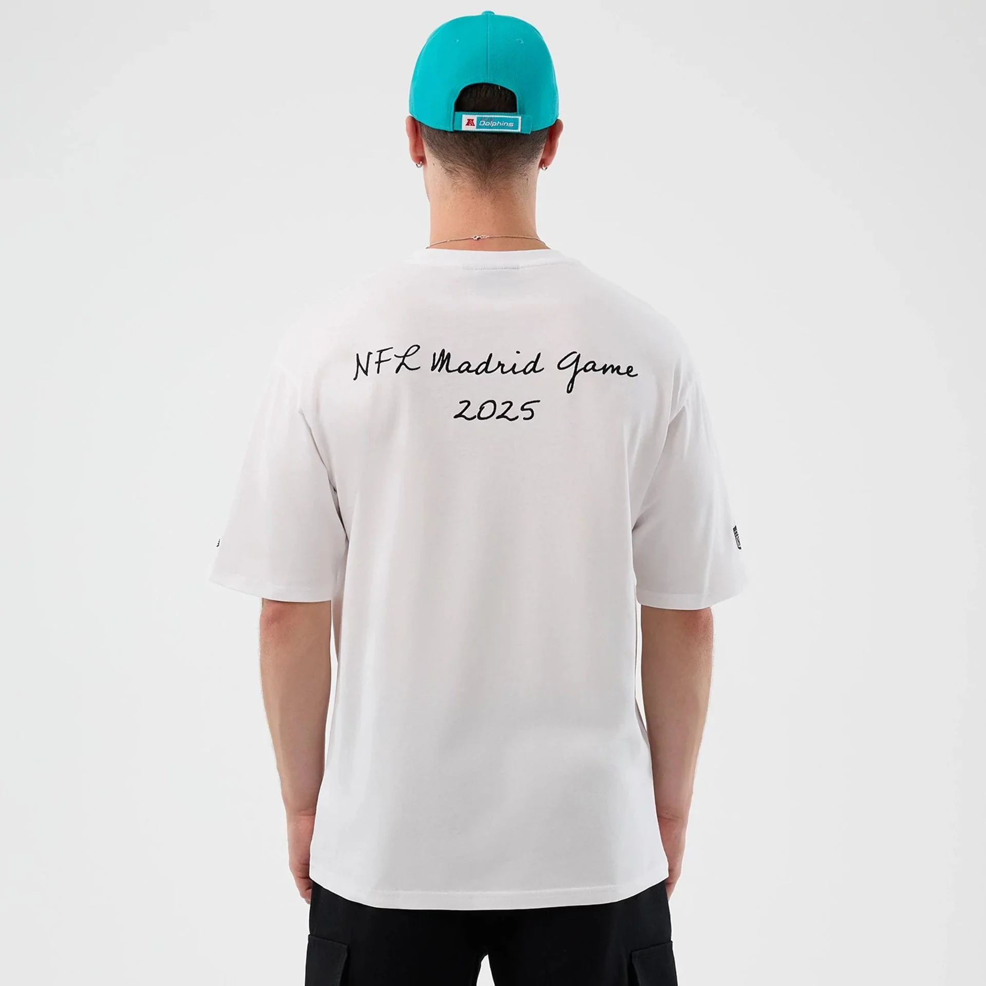 Miami Dolphins NFL International Series Games White Oversized T-Shirt - Image 2