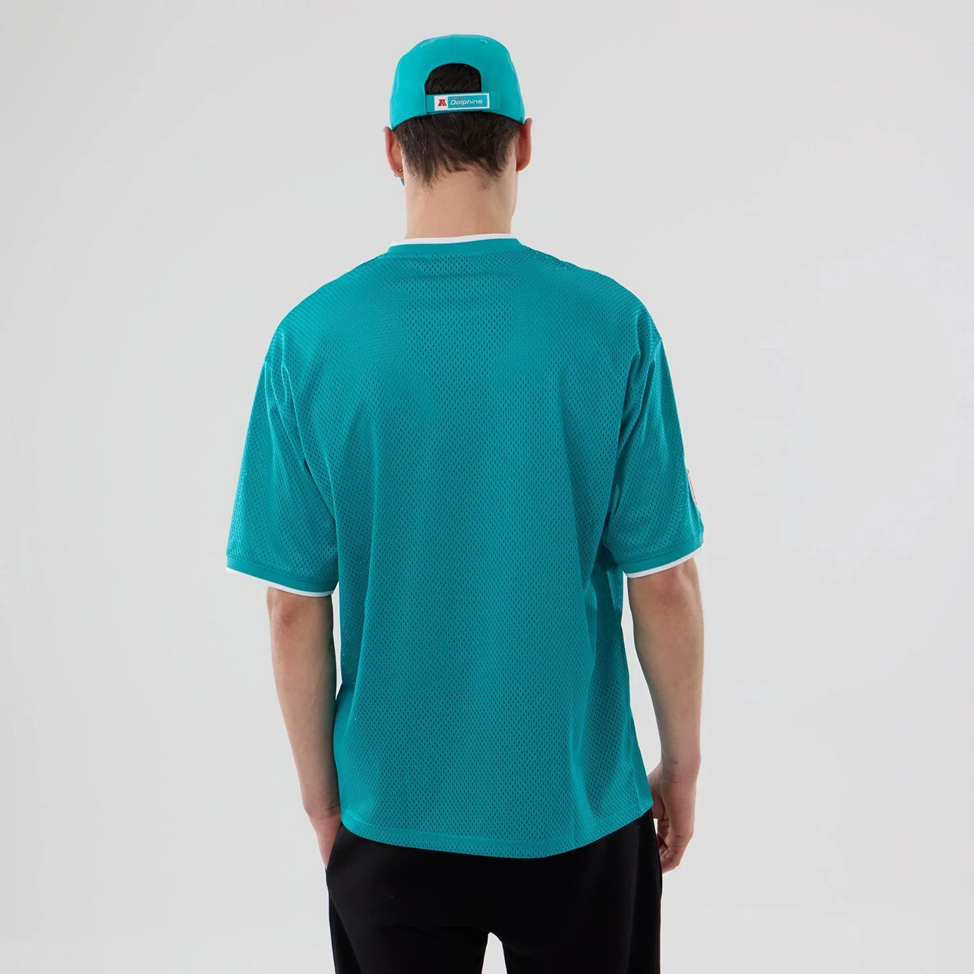 Miami Dolphins NFL Mesh Turquoise Oversized T-Shirt - Image 2