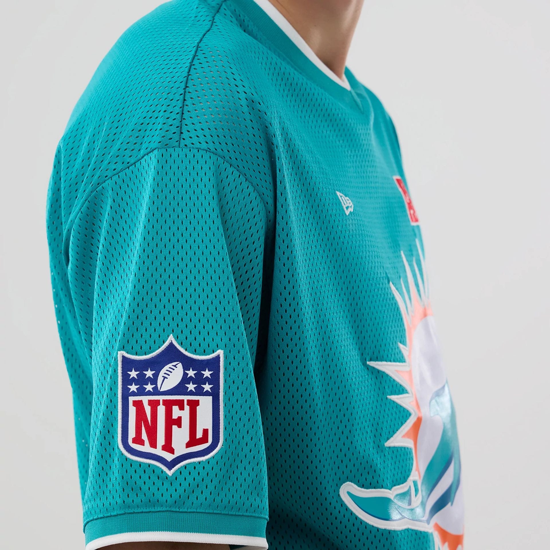 Miami Dolphins NFL Mesh Turquoise Oversized T-Shirt - Image 3
