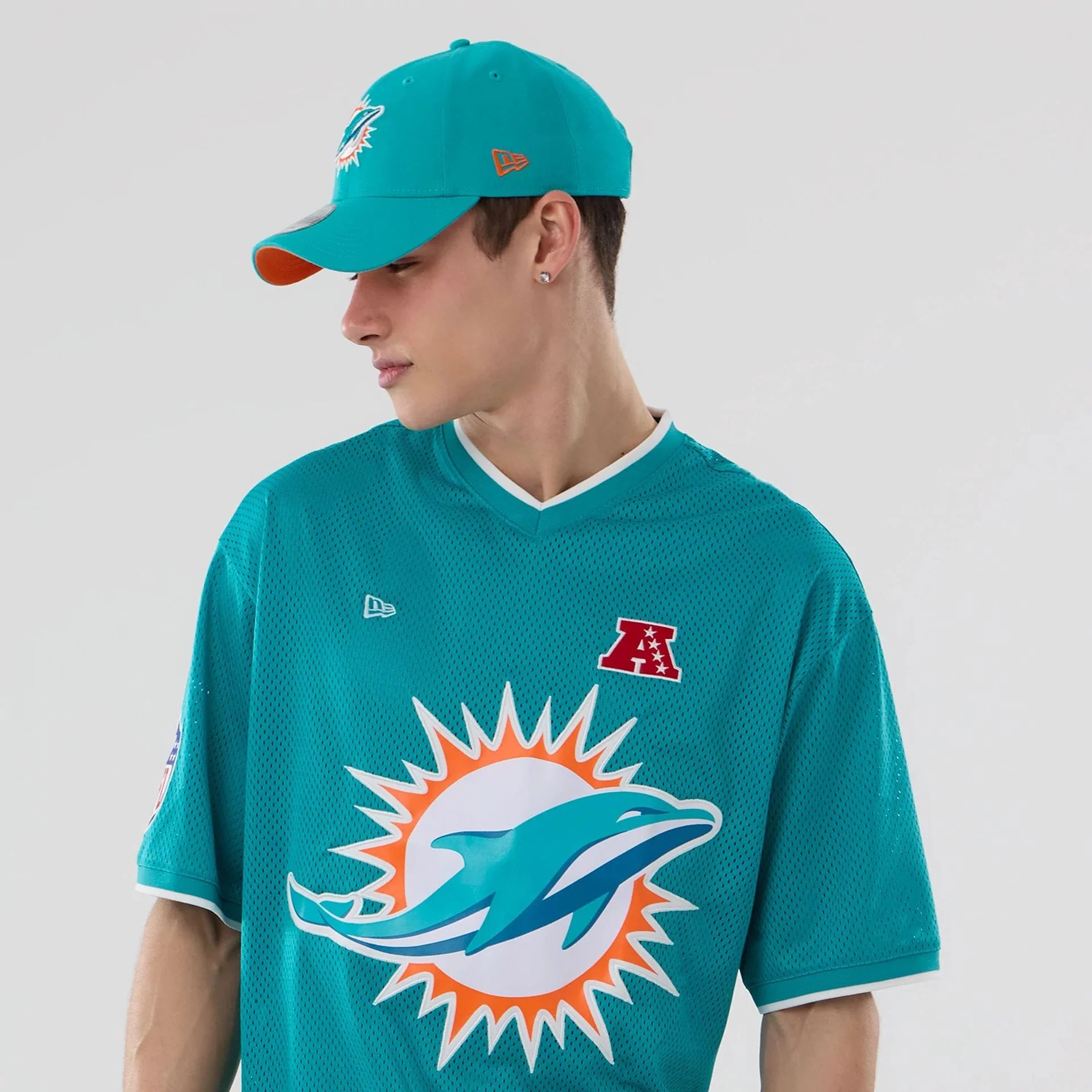 Miami Dolphins NFL Mesh Turquoise Oversized T-Shirt - Image 6