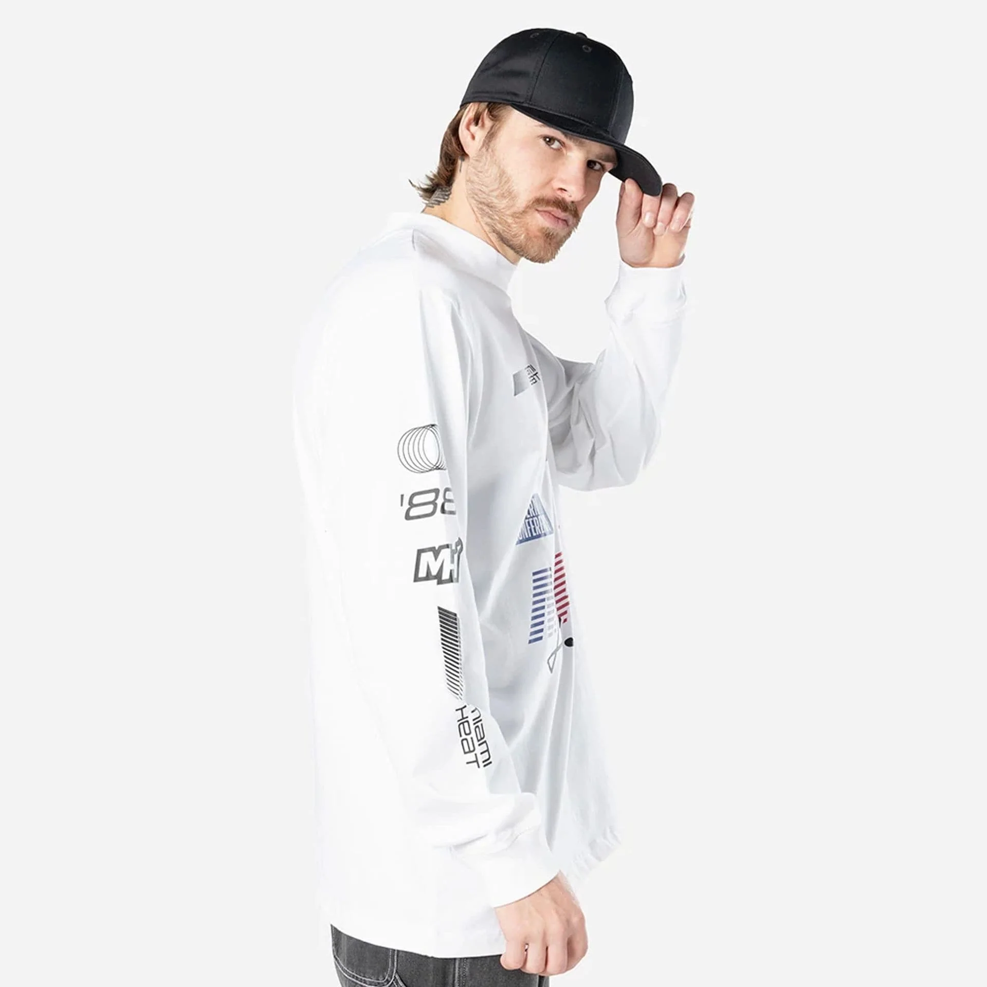 Miami Heat Modern Driver White Long Sleeve T-Shirt - Image 4