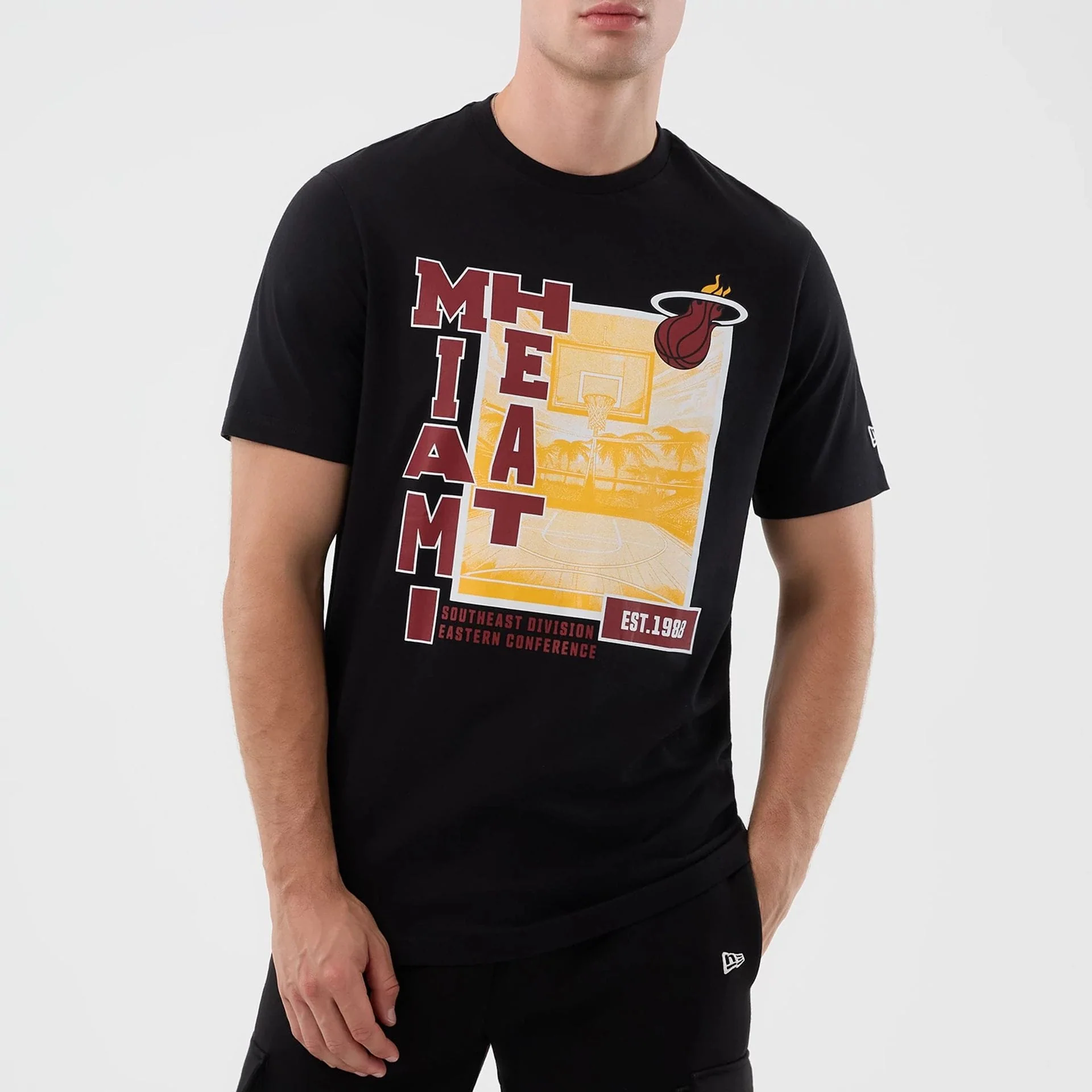 Miami Heat NBA Graphic Black T-Shirt - Image 3