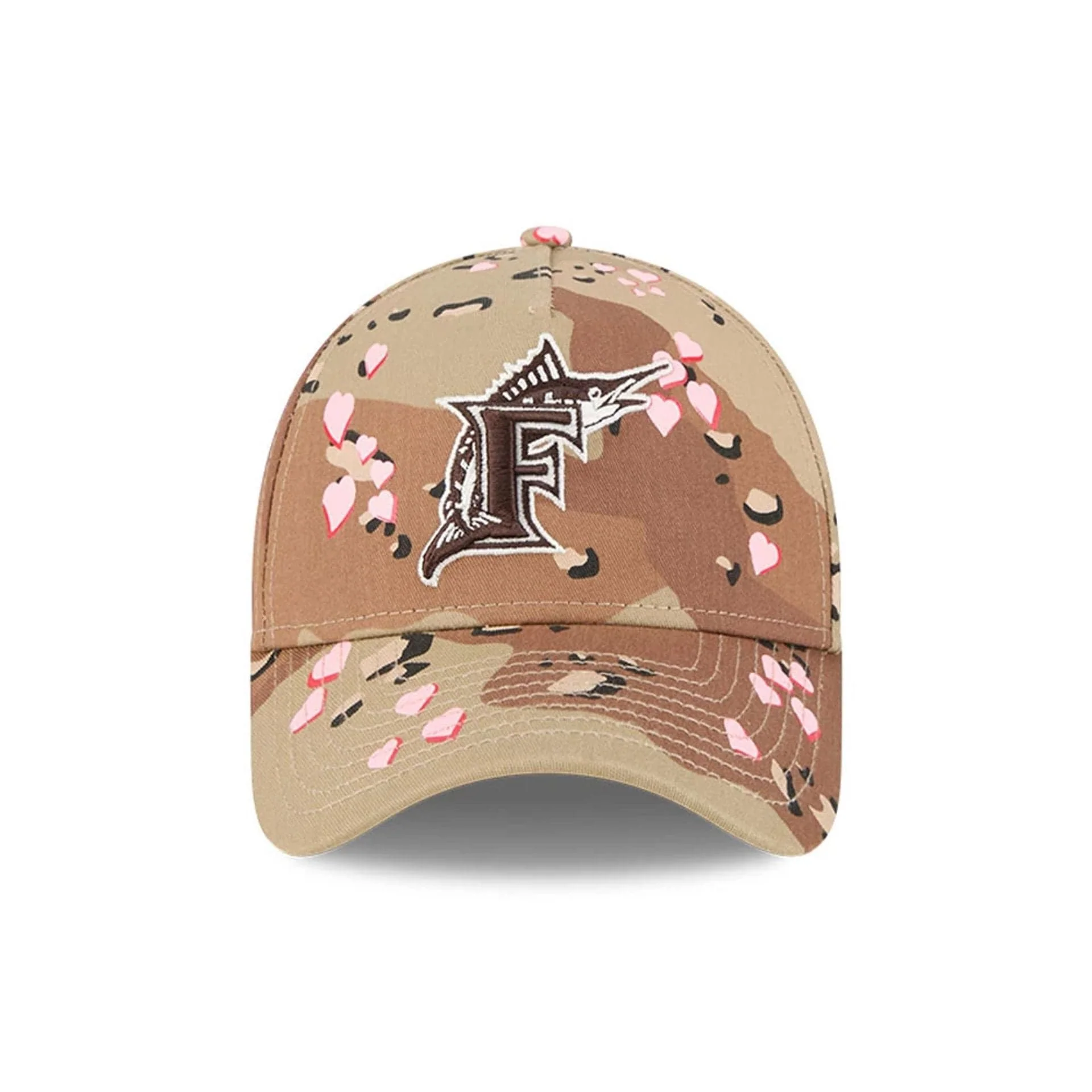 Miami Marlins MLB Camo Hearts Desert Camo 9FORTY A-Frame Adjustable Cap - Image 3