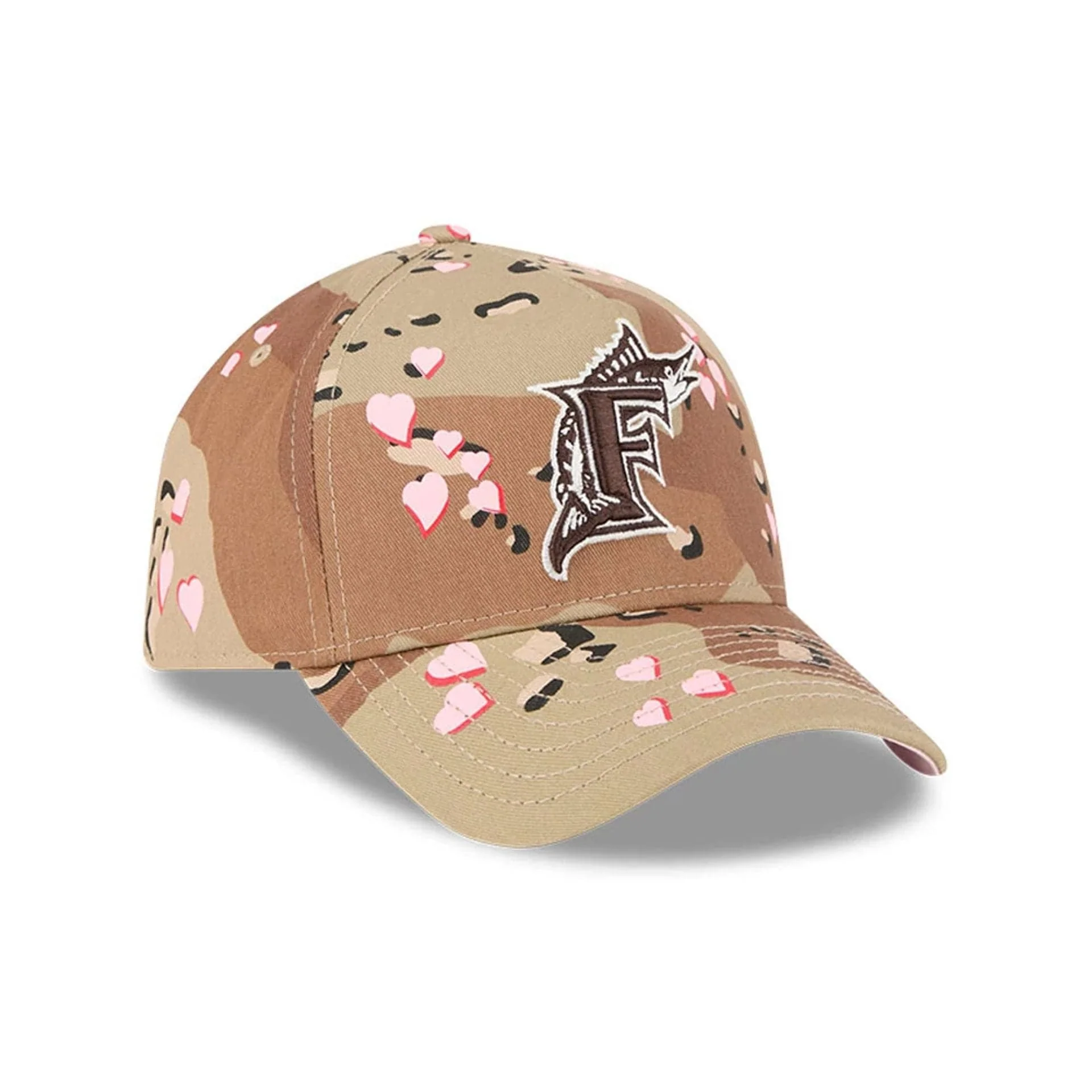 Miami Marlins MLB Camo Hearts Desert Camo 9FORTY A-Frame Adjustable Cap - Image 4