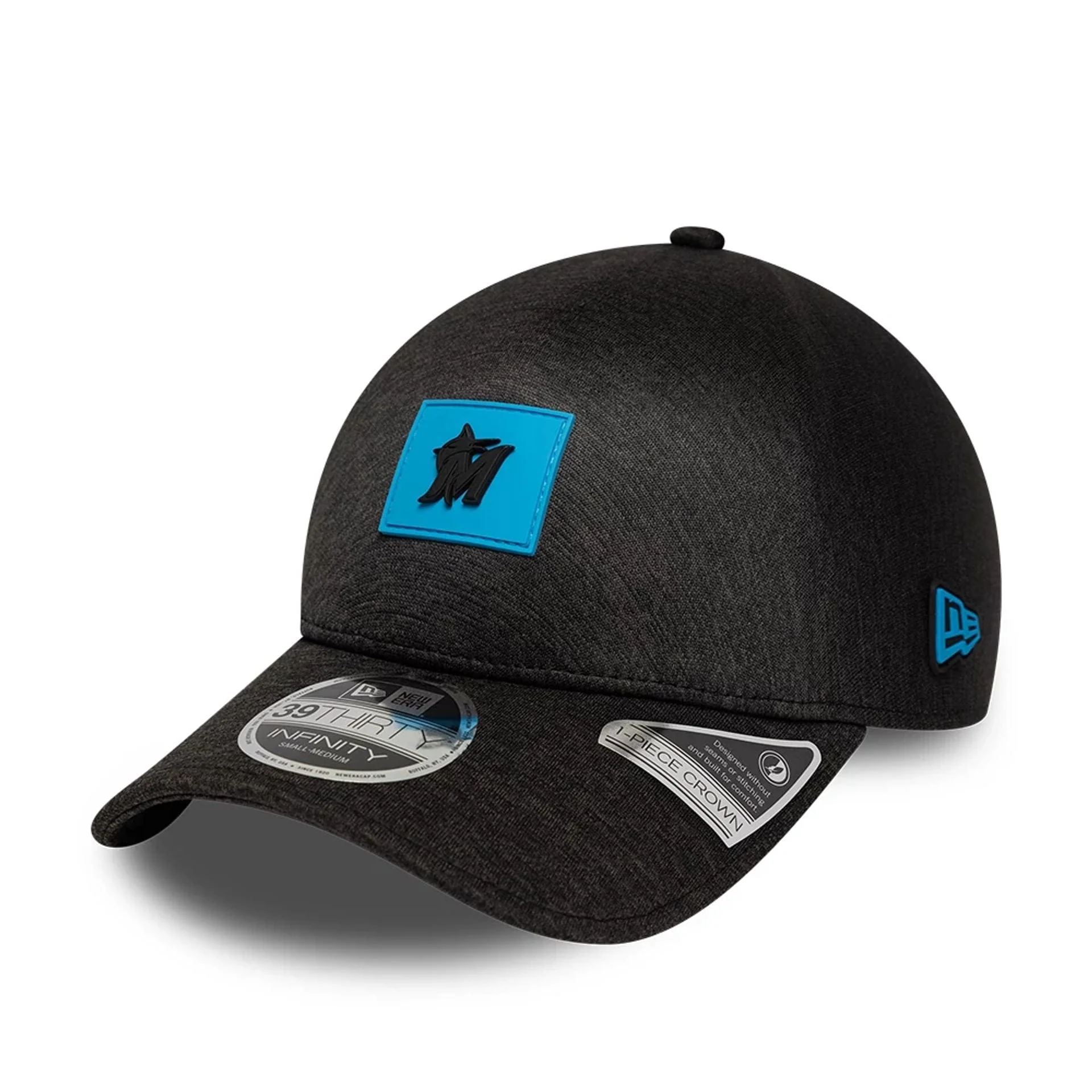 Miami Marlins MLB Clubhouse Black 39THIRTY Infinity Stretch Fit Cap - Image 3