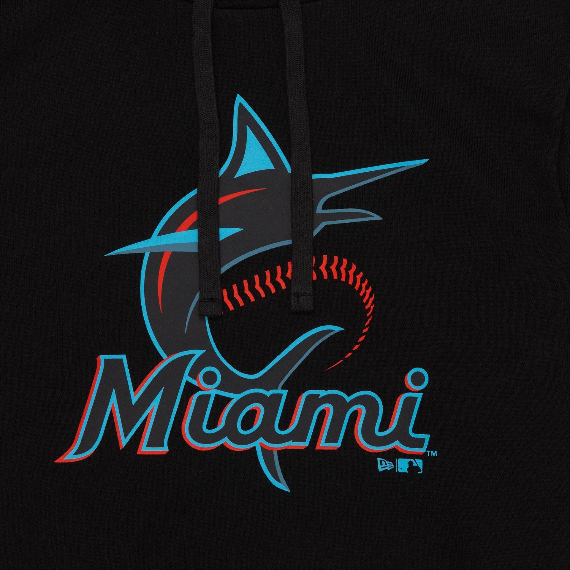 Miami Marlins MLB Regular Black Pullover Hoodie - Image 3