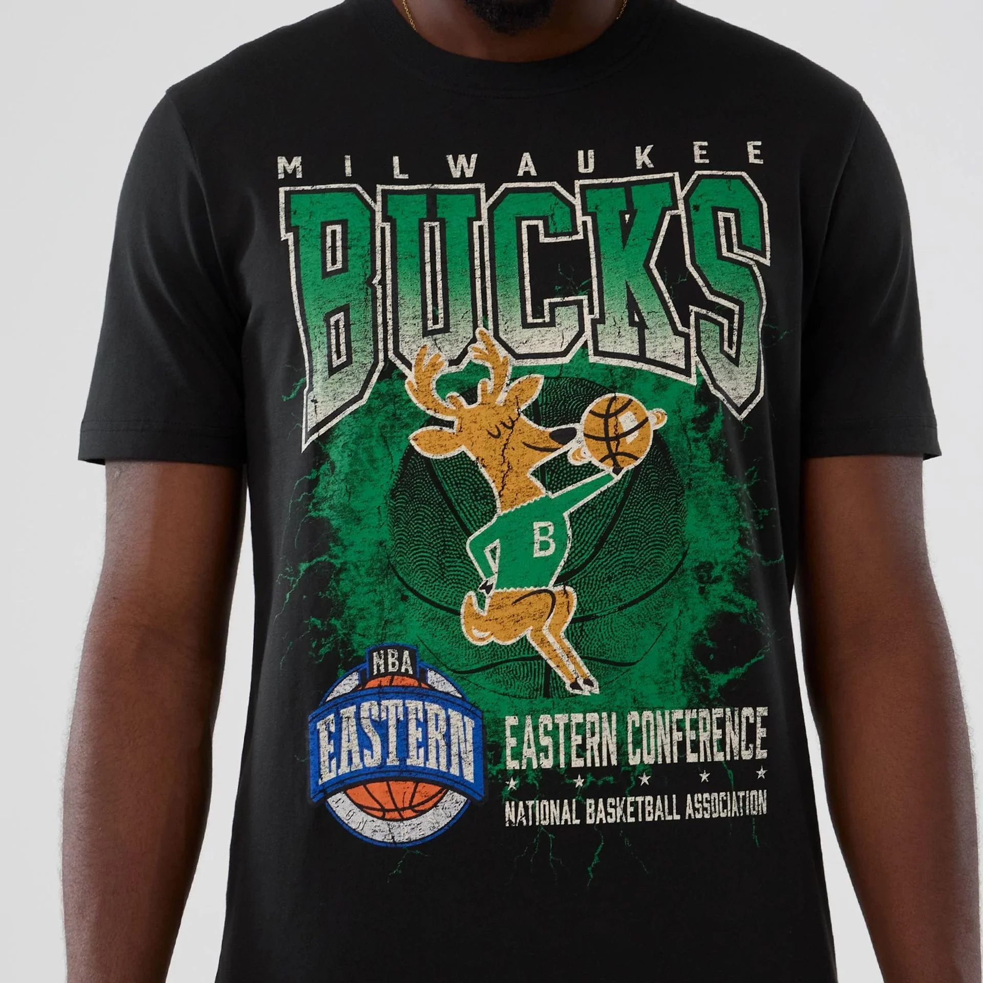 Milwaukee Bucks NBA Hardwood Classic Black T-Shirt - Image 3