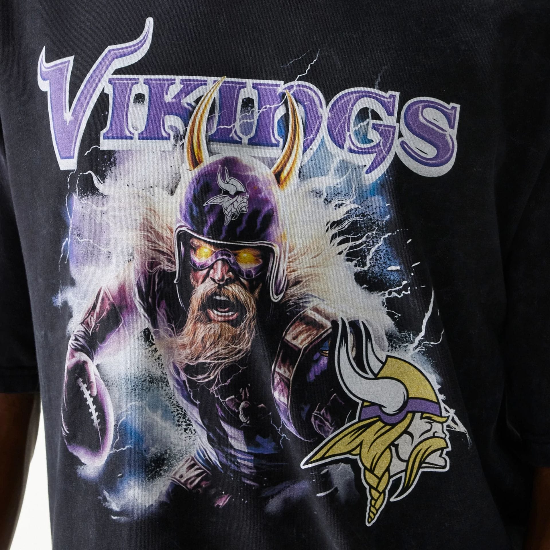 Minnesota Vikings NFL Games Premium Apparel Black Oversized T-Shirt - Image 5
