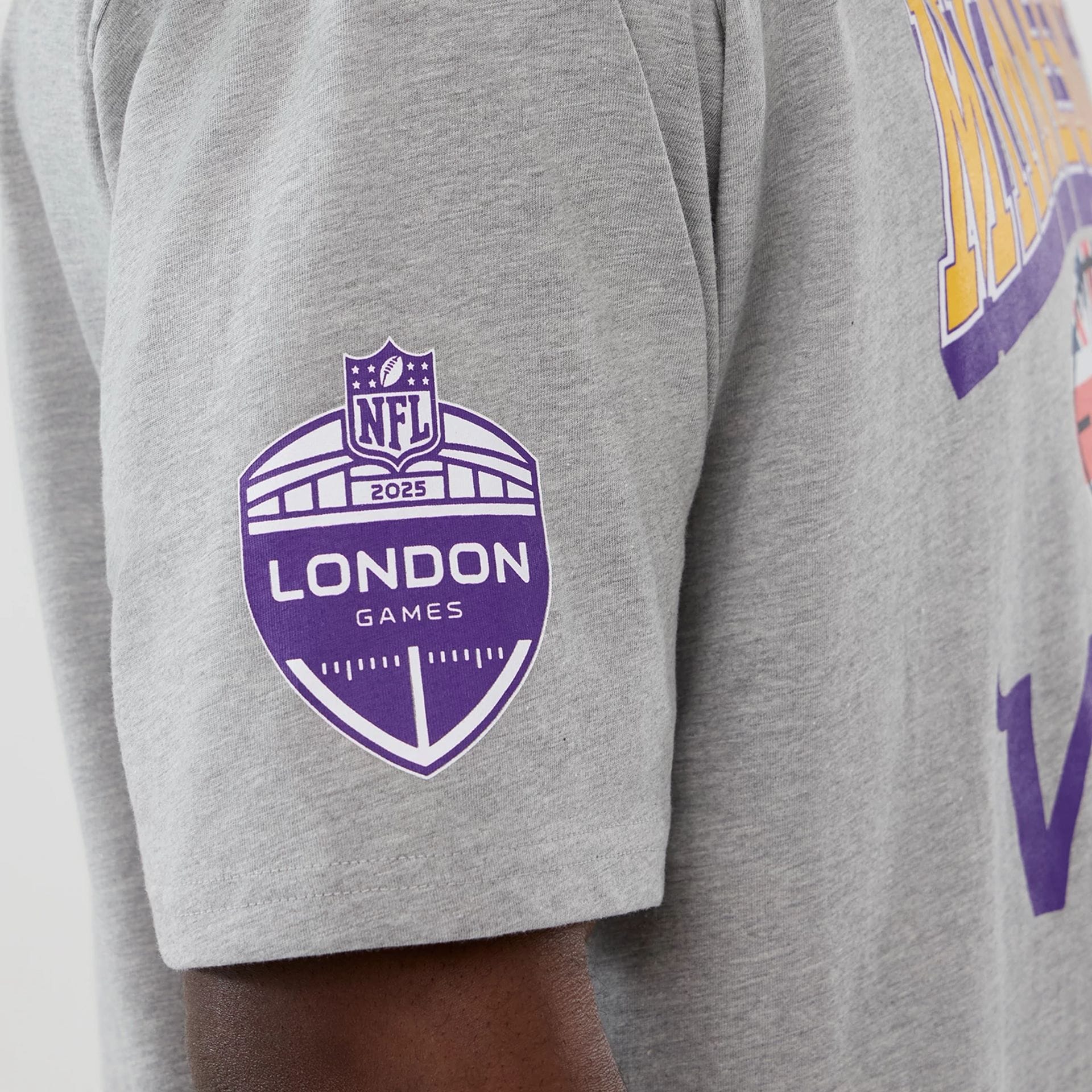 Minnesota Vikings NFL International Series Games 2025 Grey Oversized T-Shirt - Image 4
