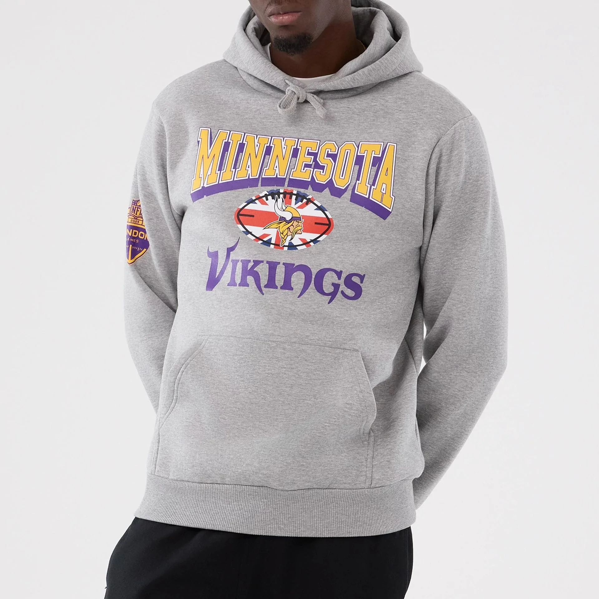 Minnesota Vikings NFL International Series Games 2025 Grey Pullover Hoodie - Image 7