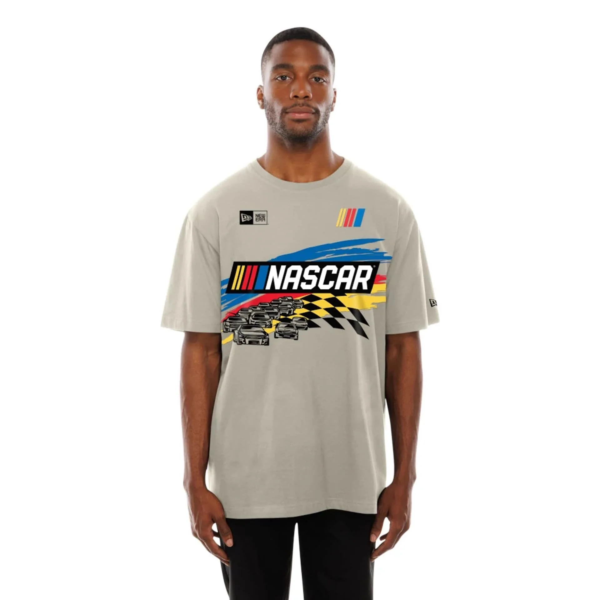 Nascar Logo Modern Driver Light Beige T-Shirt - Image 6