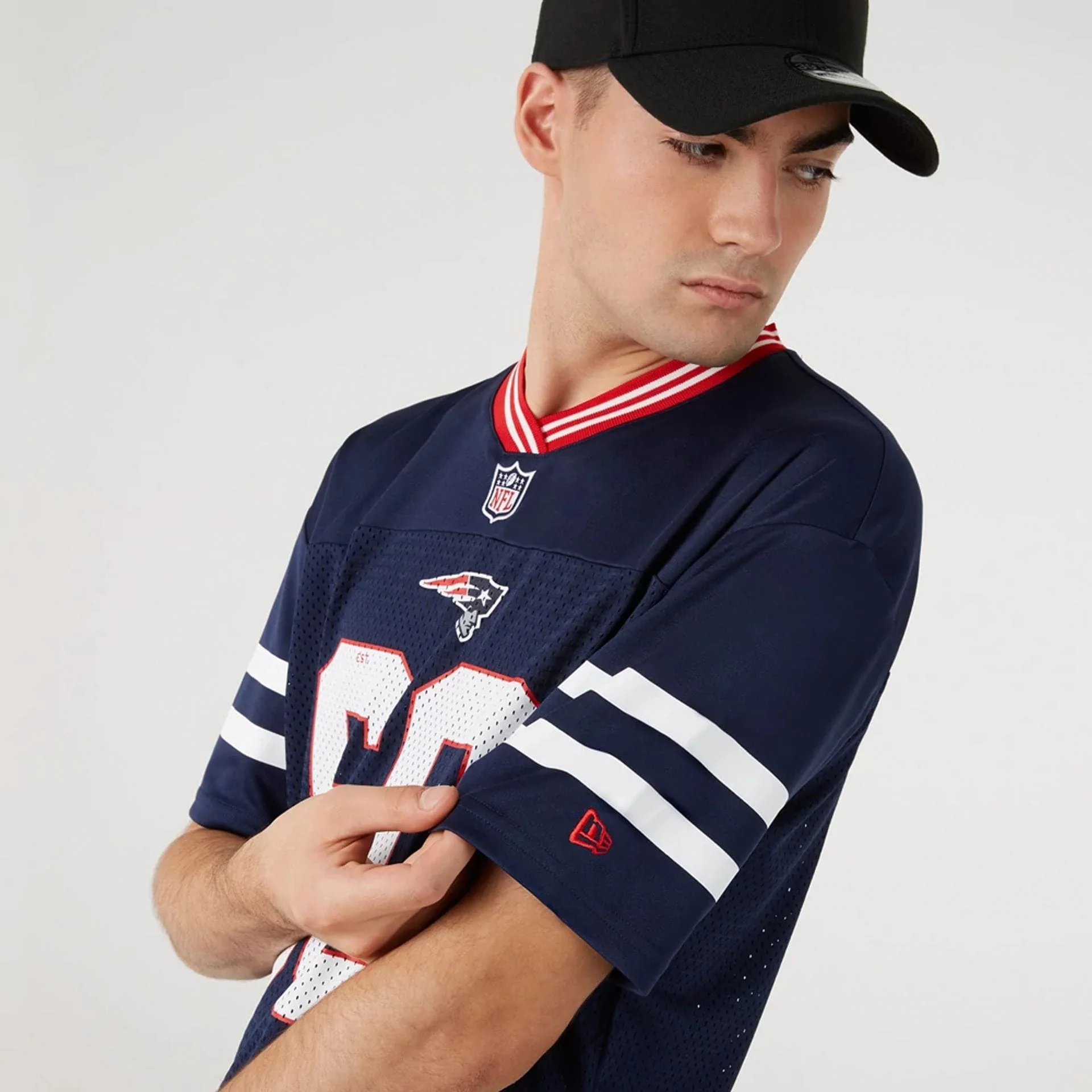 New England Patriots NFL Dark Blue Mesh T-Shirt - Image 3