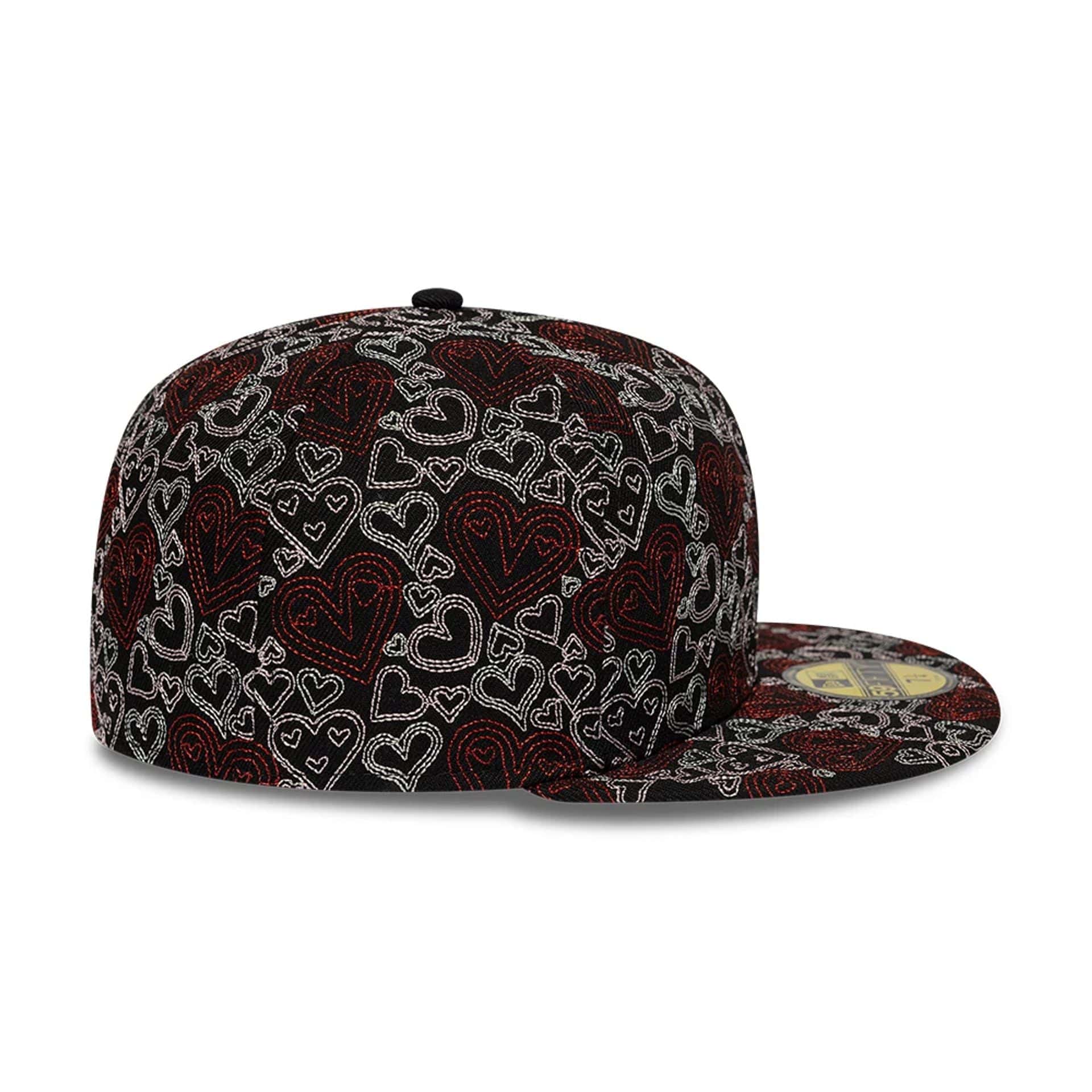 New Era All Over Hearts Black 59FIFTY Fitted Cap - Image 7