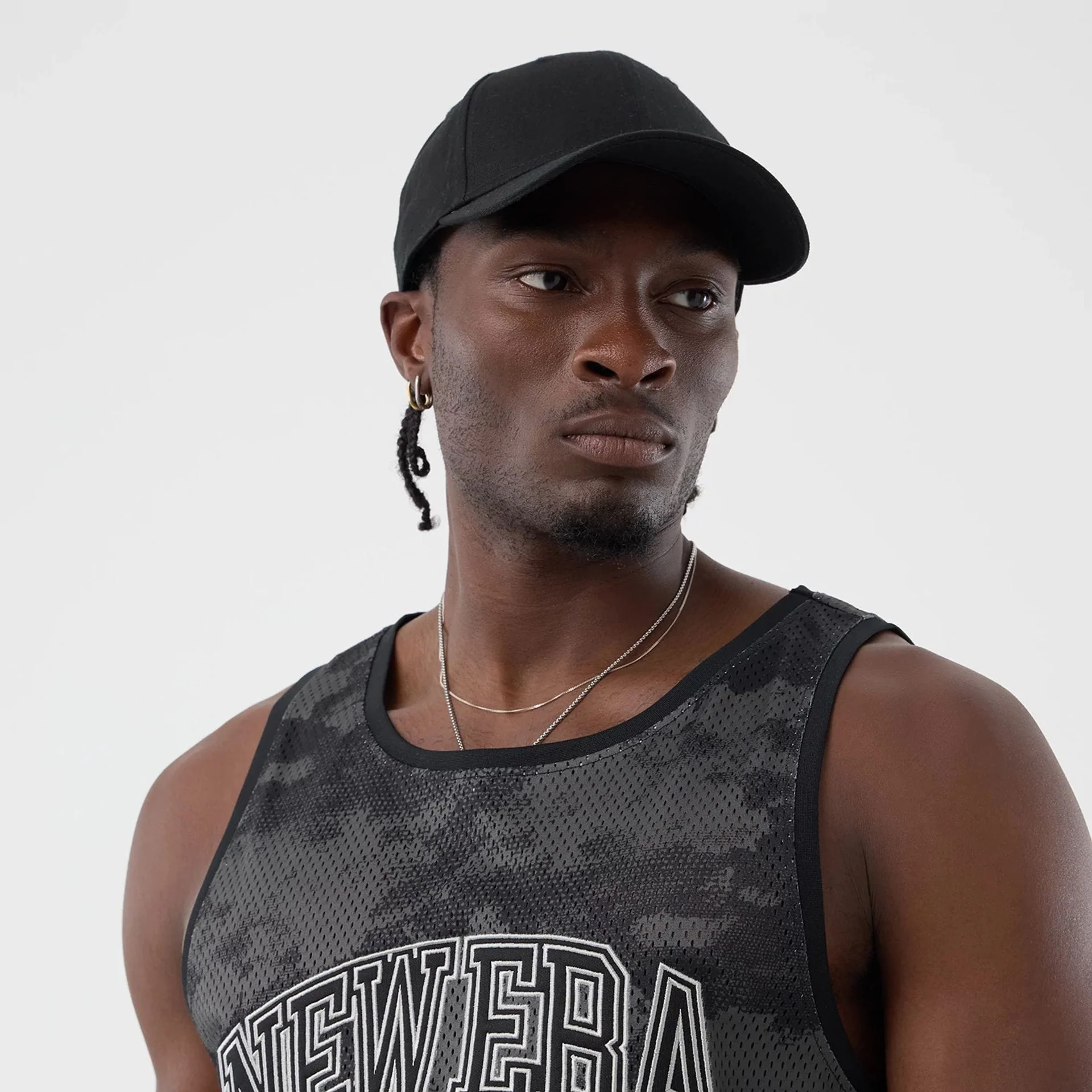 New Era All Over Print Black Camo Mesh Tank Top - Image 6