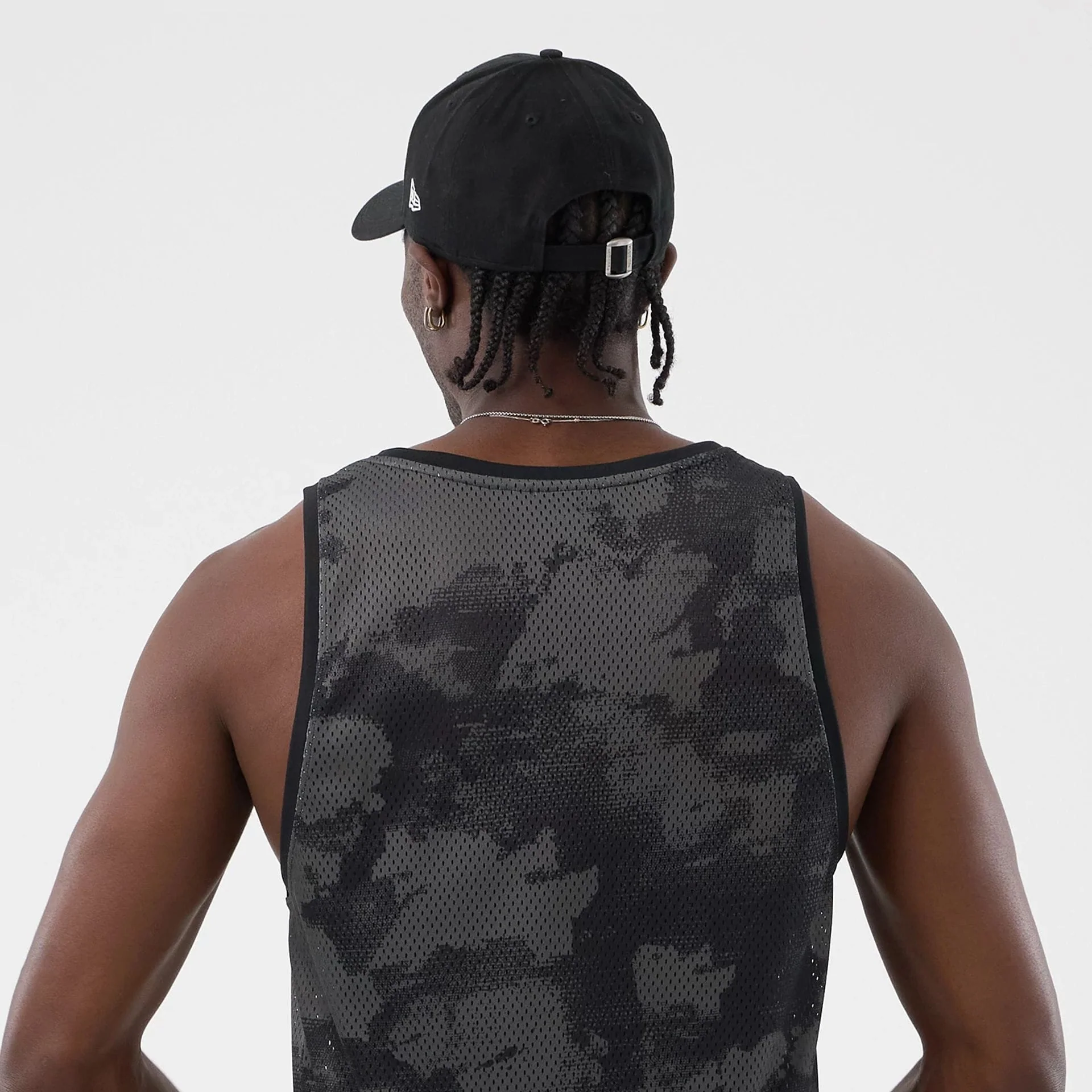 New Era All Over Print Black Camo Mesh Tank Top - Image 7