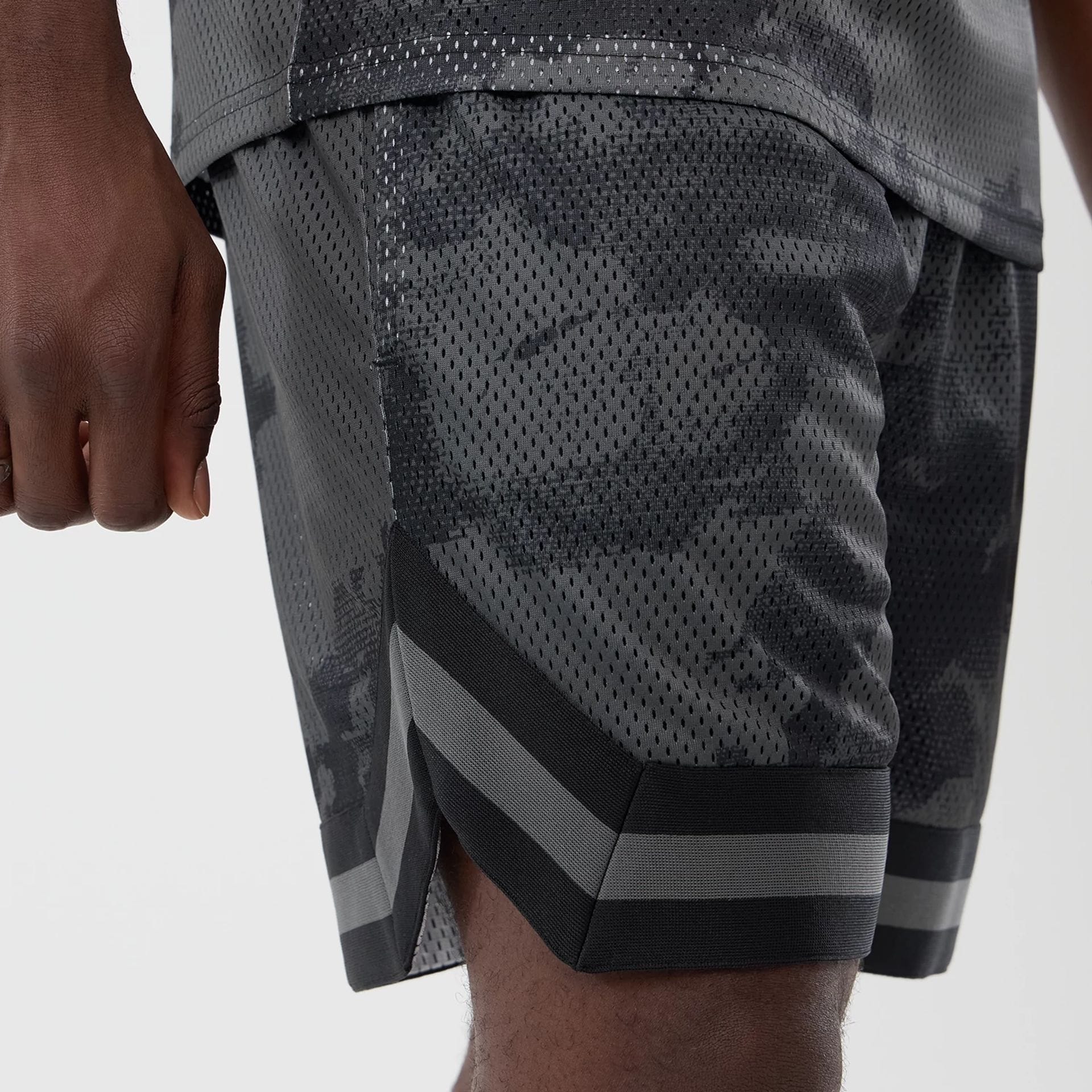 New Era All Over Print Mesh Black Camo Shorts - Image 3