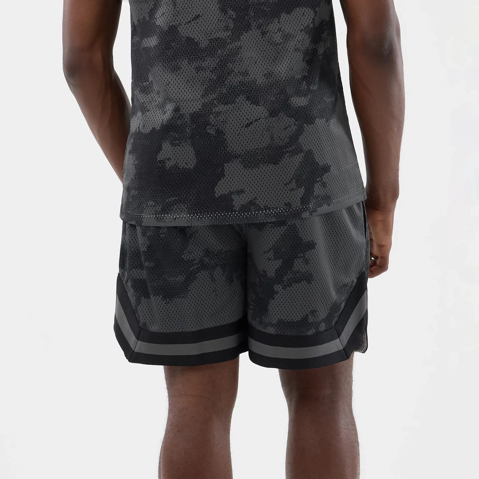 New Era All Over Print Mesh Black Camo Shorts - Image 6