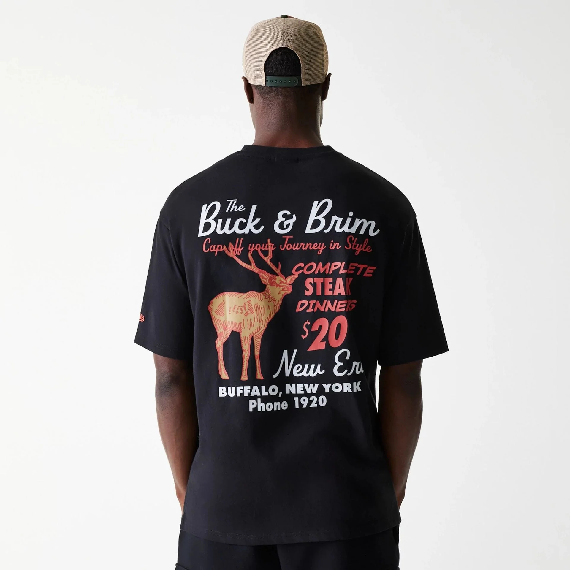 New Era Animal Graphic Black Oversized T-Shirt - Image 2