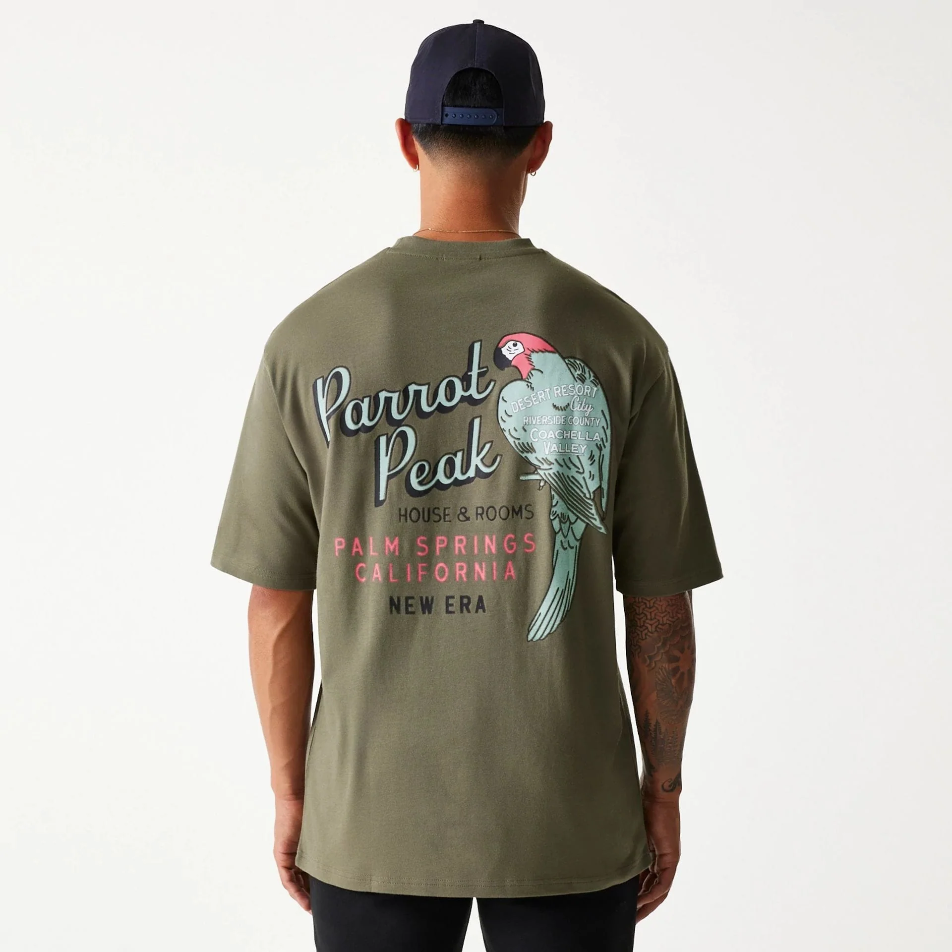 New Era Animal Graphic Green Oversized T-Shirt - Image 2