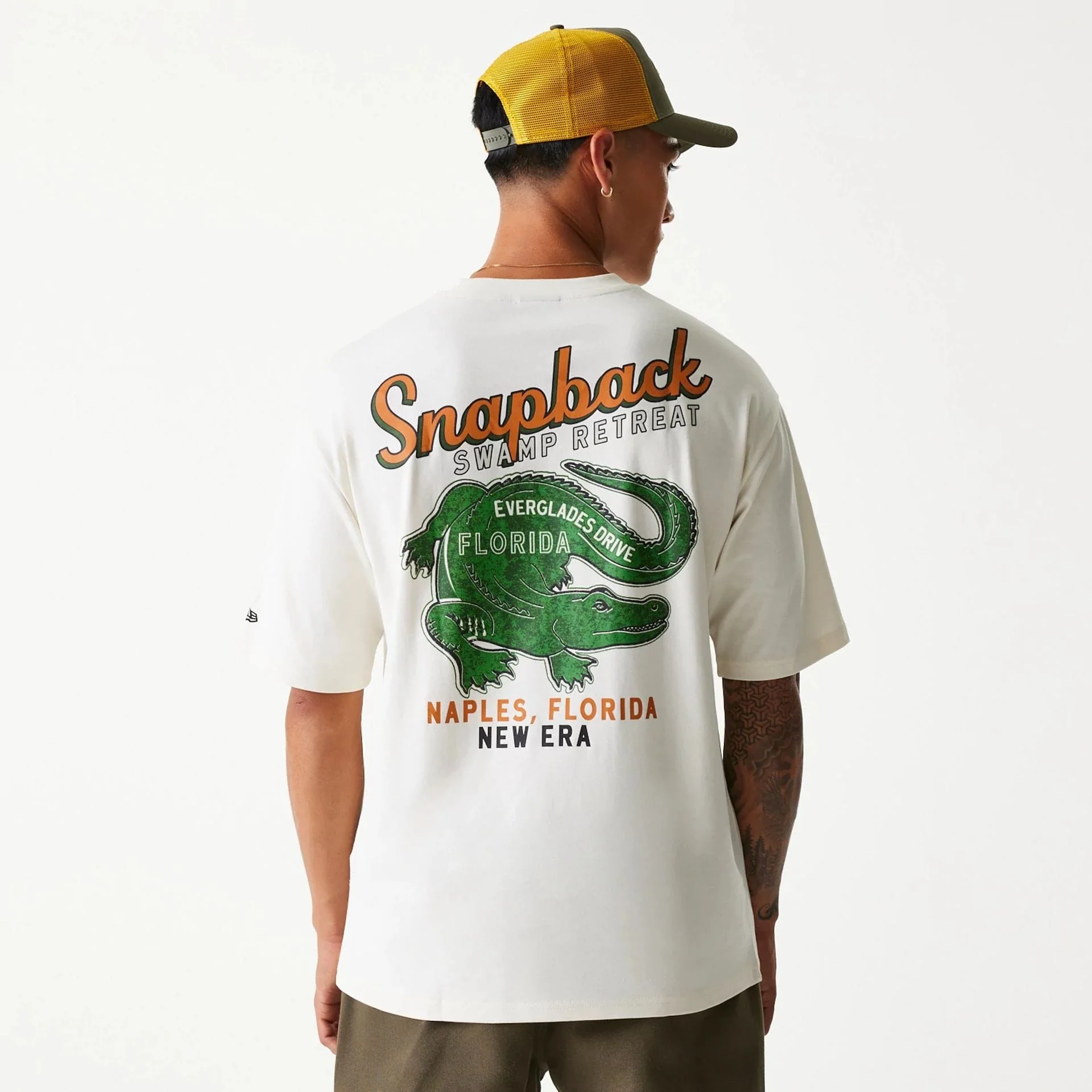 New Era Animal Graphic Open White Oversized T-Shirt - Image 2
