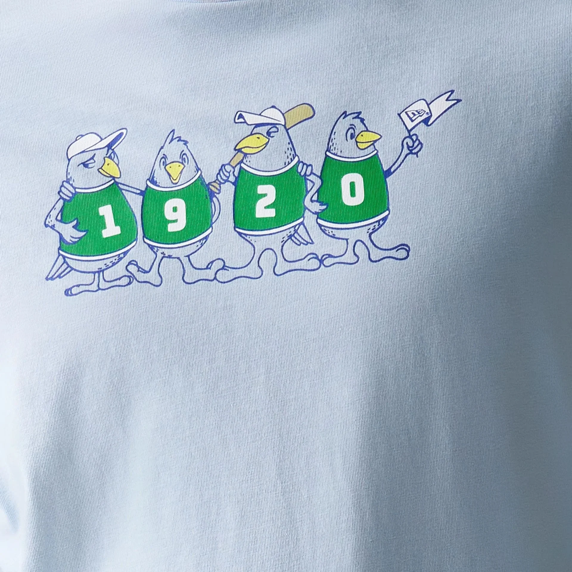 New Era Baseball Birds Character Graphic Blue Oversized T-Shirt - Image 6