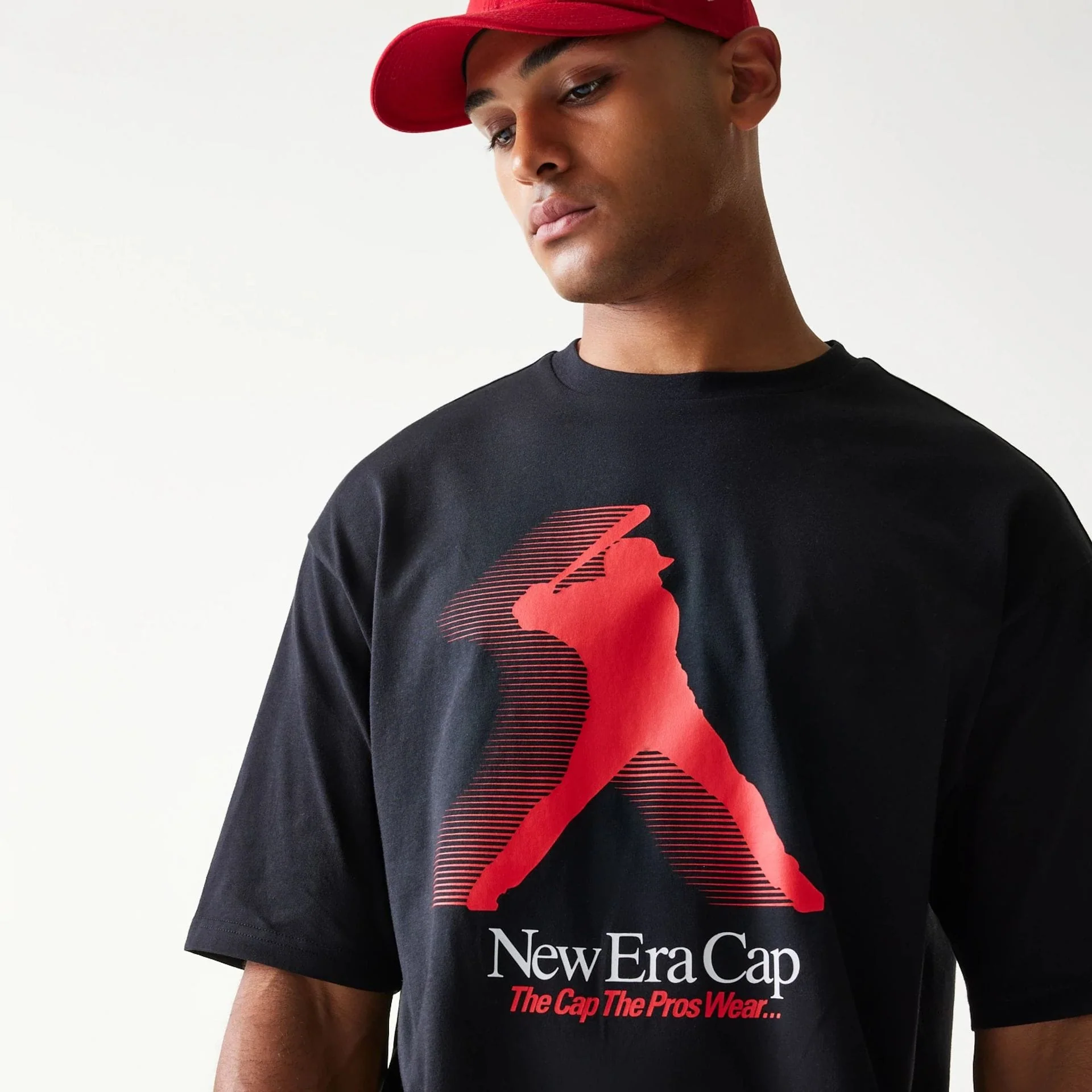 New Era Baseball Player Graphic Black Oversized T-Shirt - Image 3