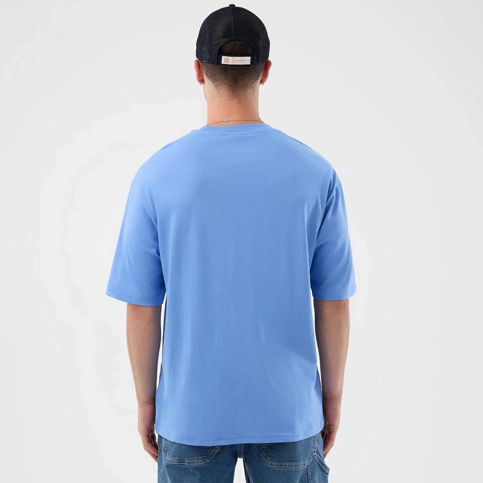 New Era Basketball Character Graphic Pastel Blue T-Shirt - Image 2