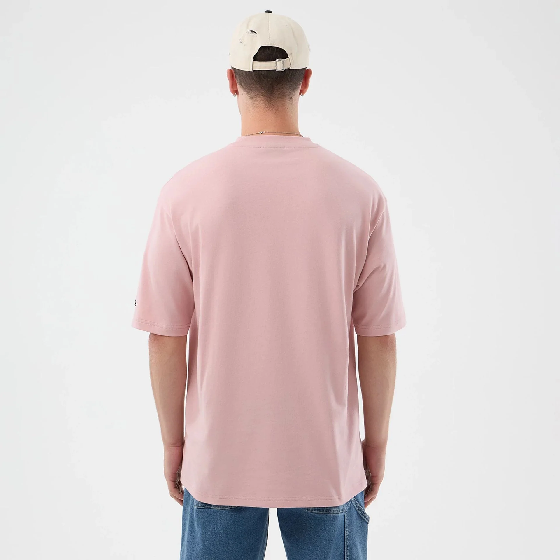 New Era Beach Graphic Pastel Pink Oversized T-Shirt - Image 2