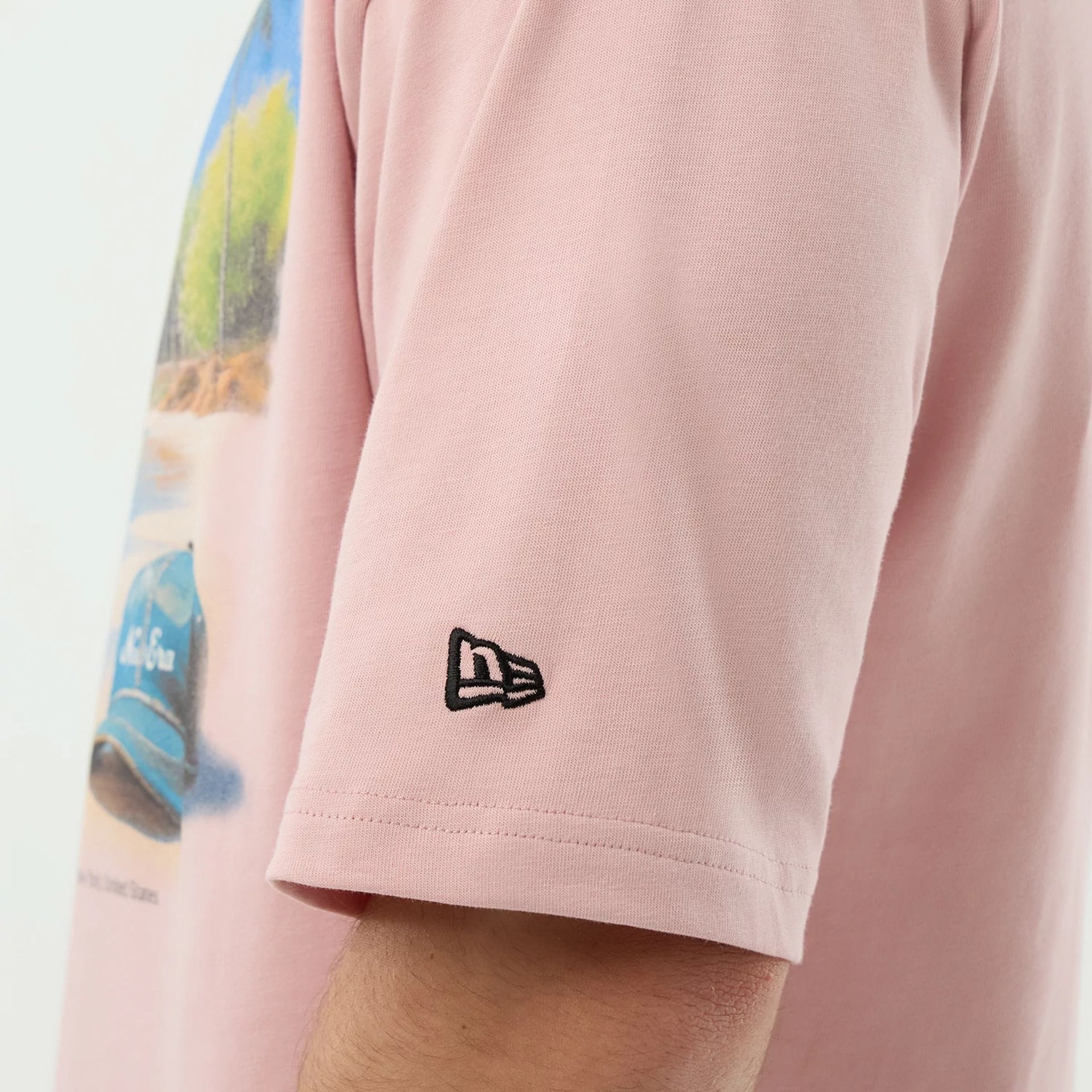 New Era Beach Graphic Pastel Pink Oversized T-Shirt - Image 7