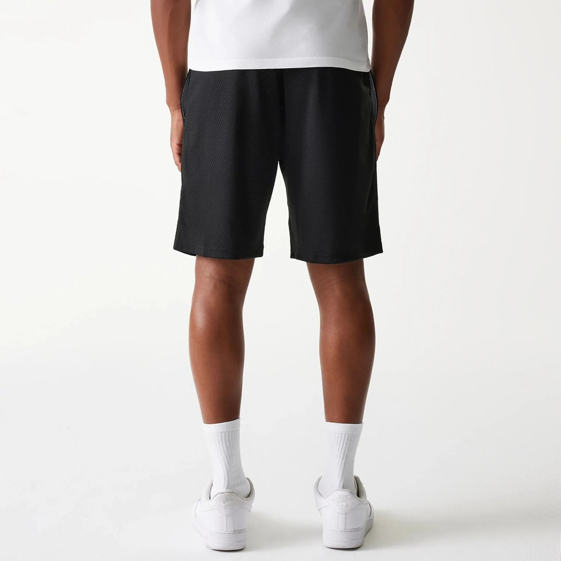 New Era Black Mesh Shorts - Image 2