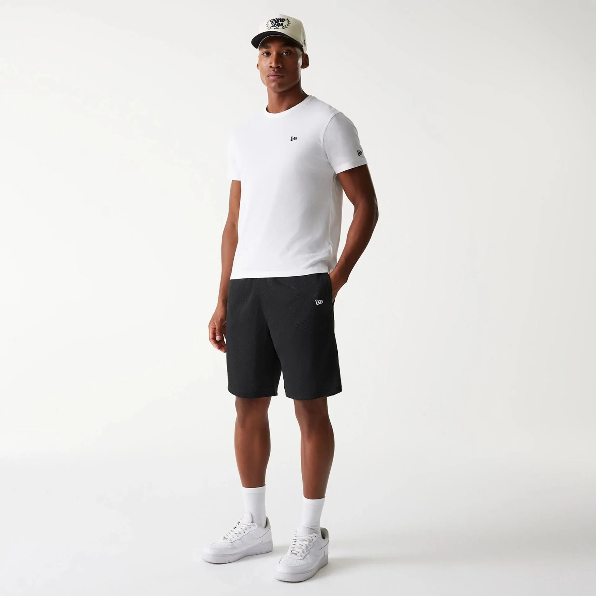 New Era Black Mesh Shorts - Image 8